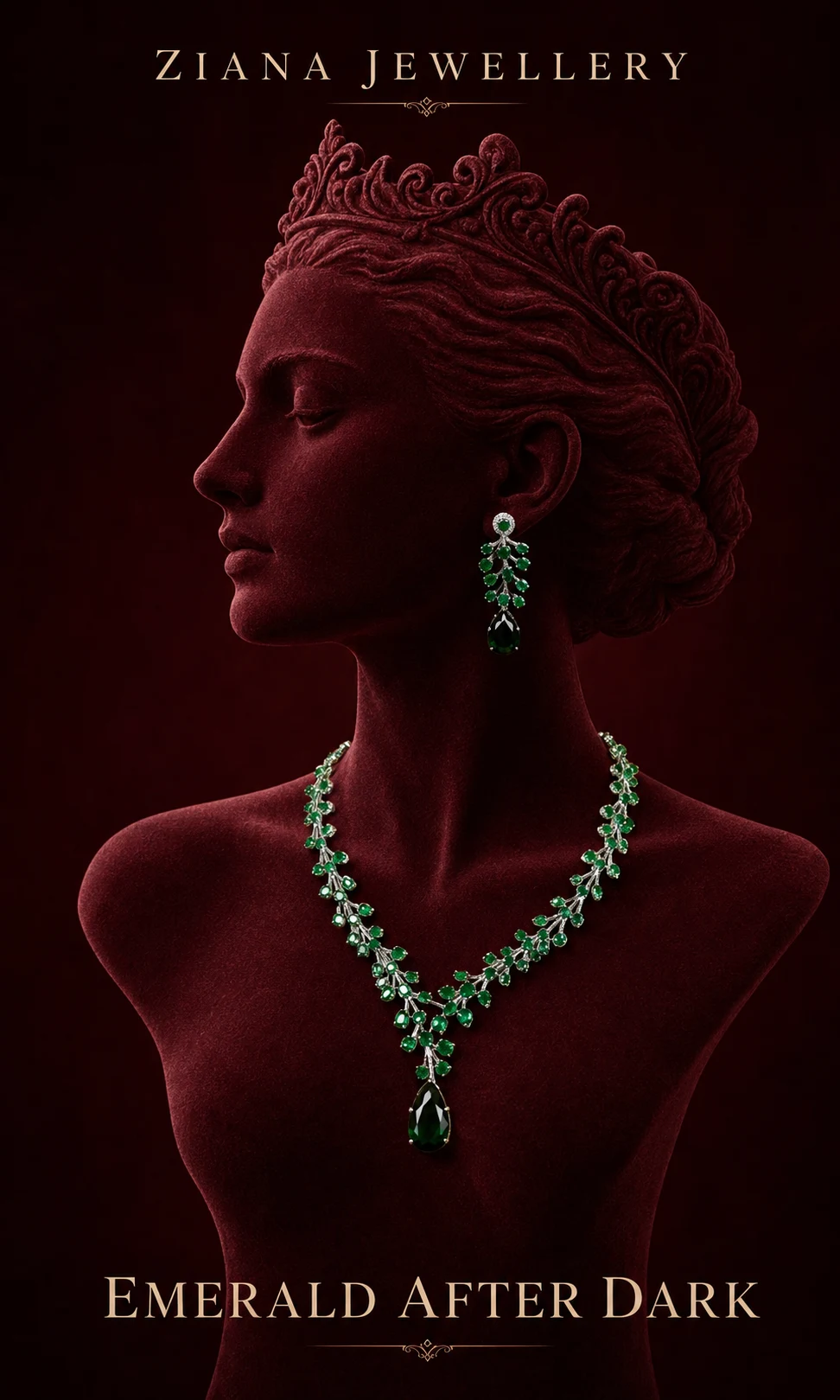 American Diamond Emerald set editorial