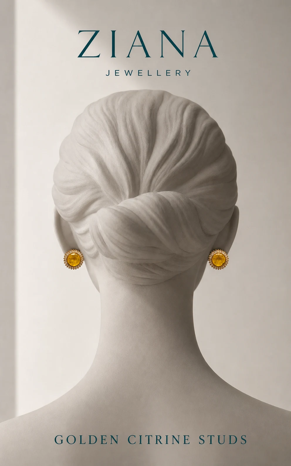 Golden Citrine Crystal Stud Earrings editorial