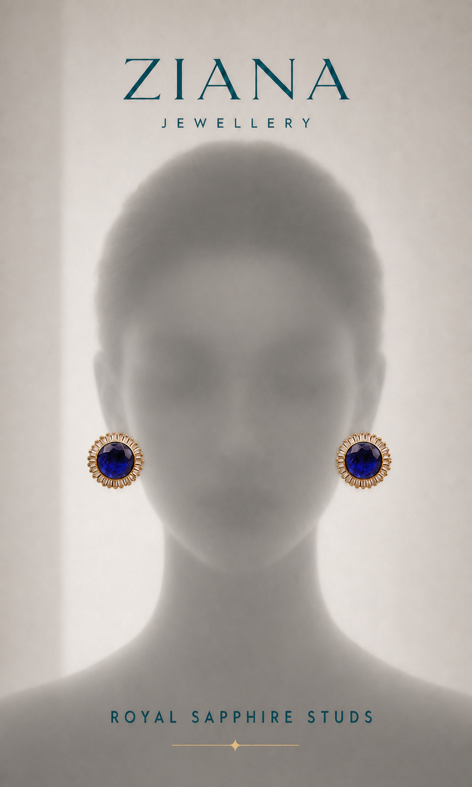 Royal Sapphire Crystal Stud Earrings editorial