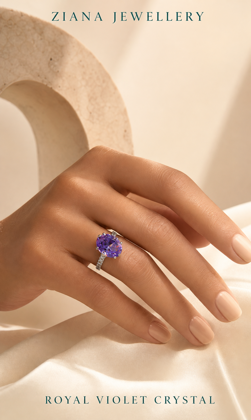 Royal Violet Crystal Ring editorial