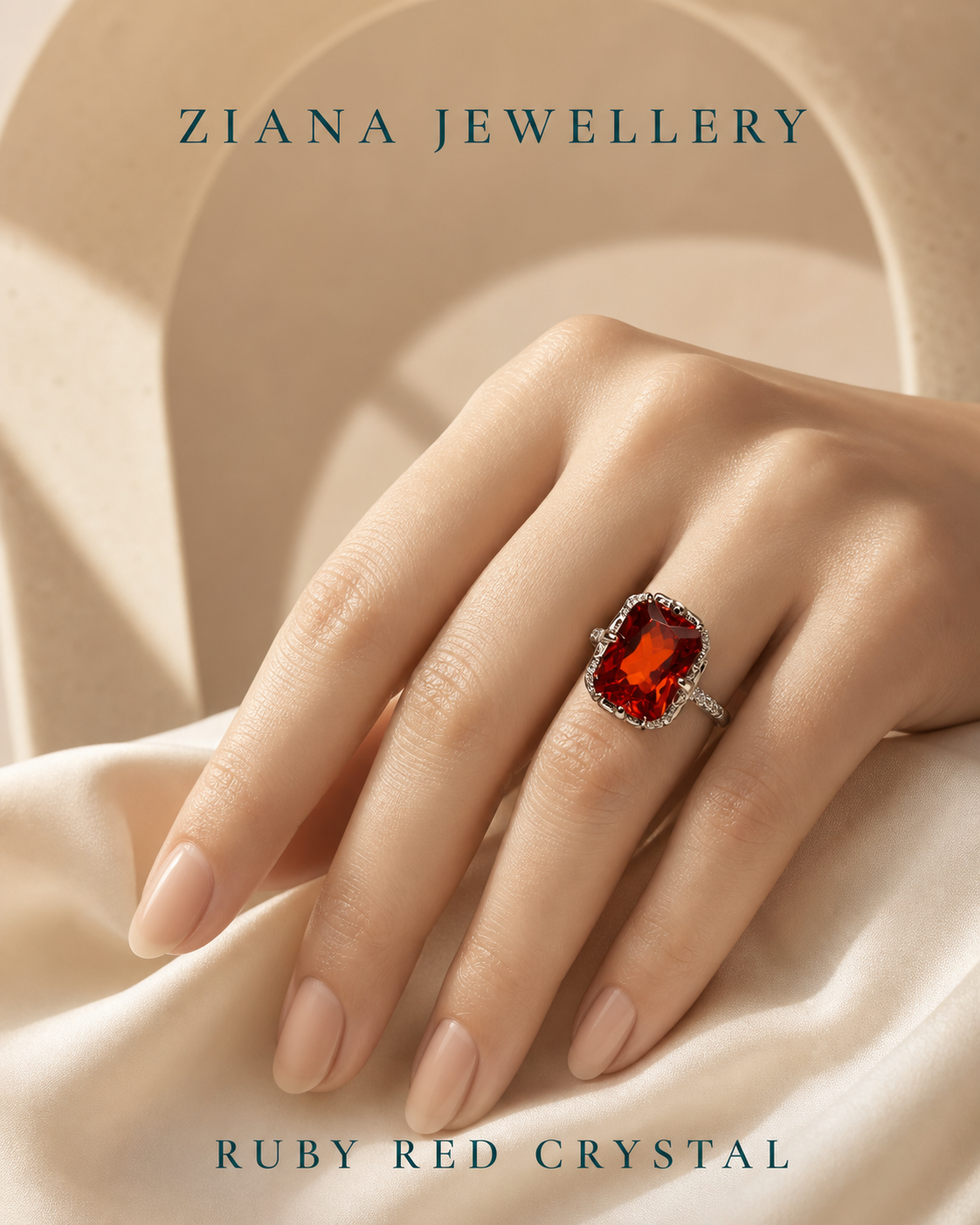 Ruby Red Crystal Ring editorial