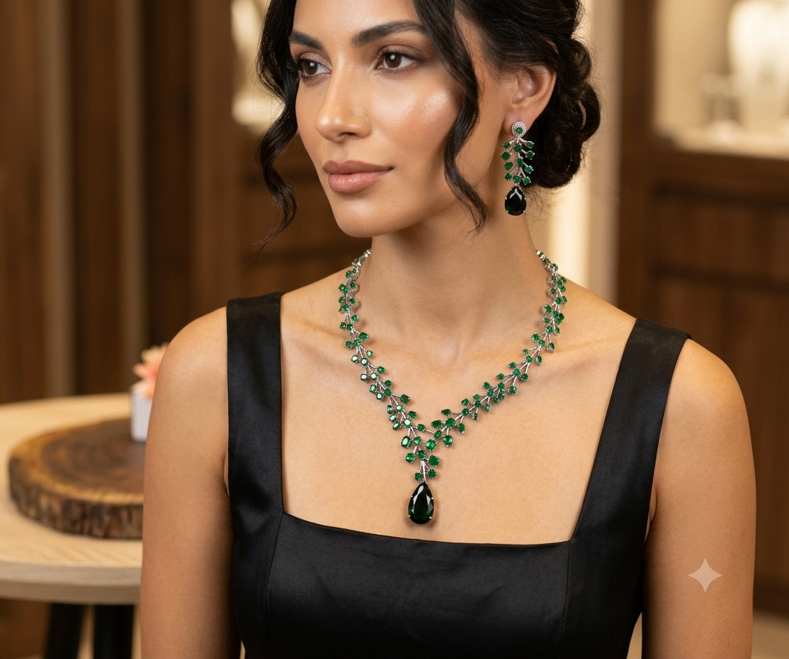American Diamond Emerald set