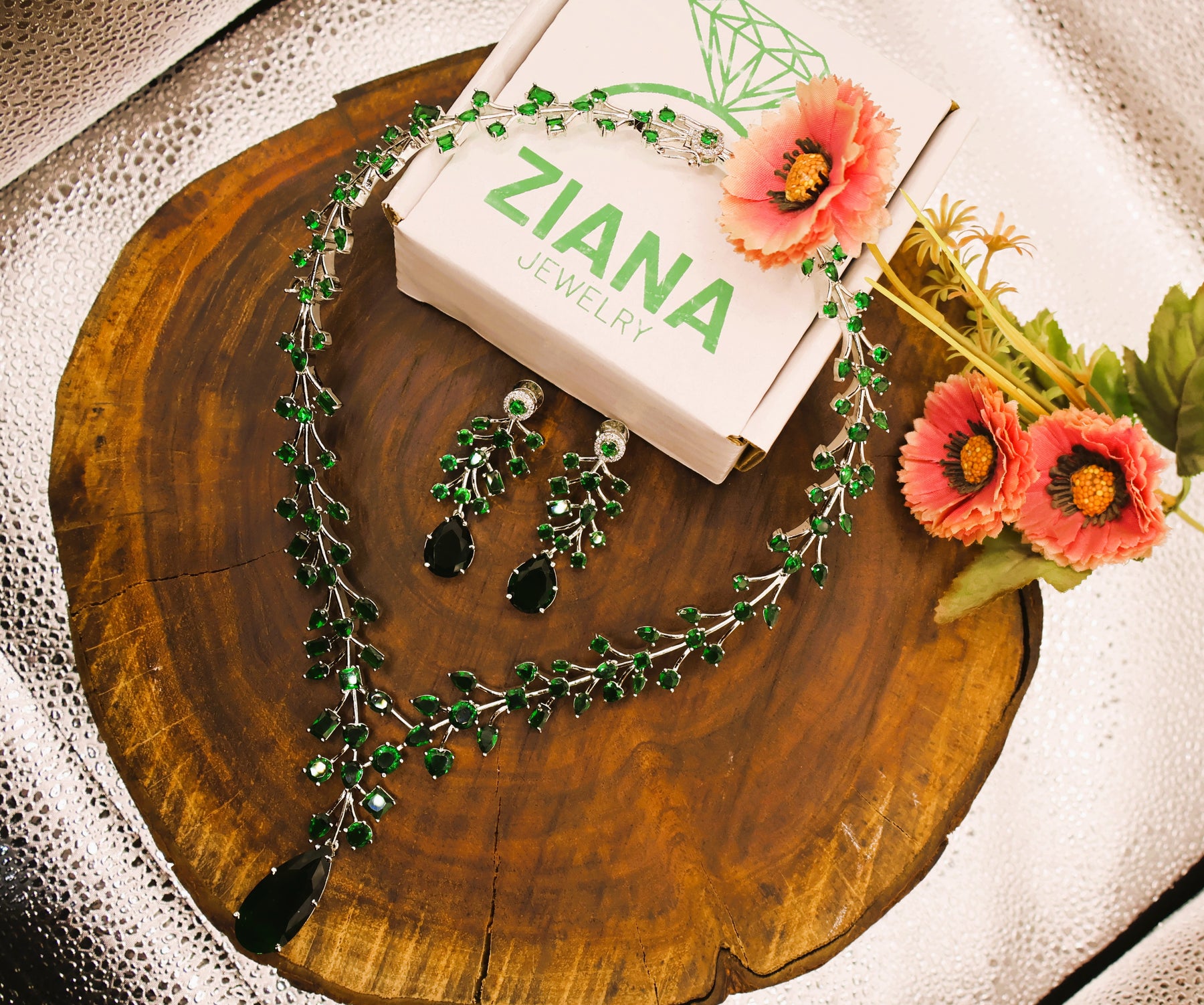 American Diamond Emerald set