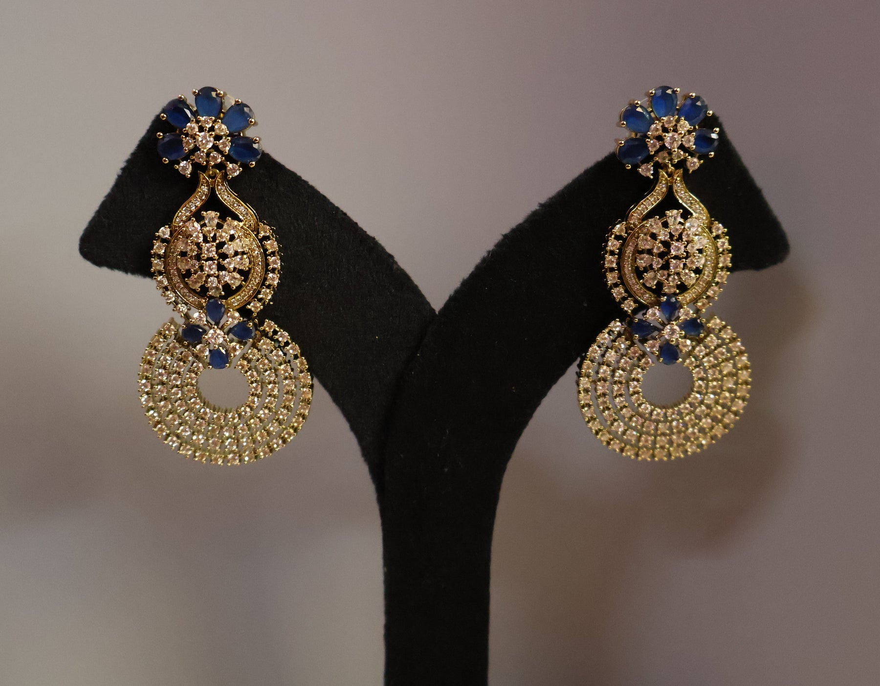 American Diamond with Blue Sapphire