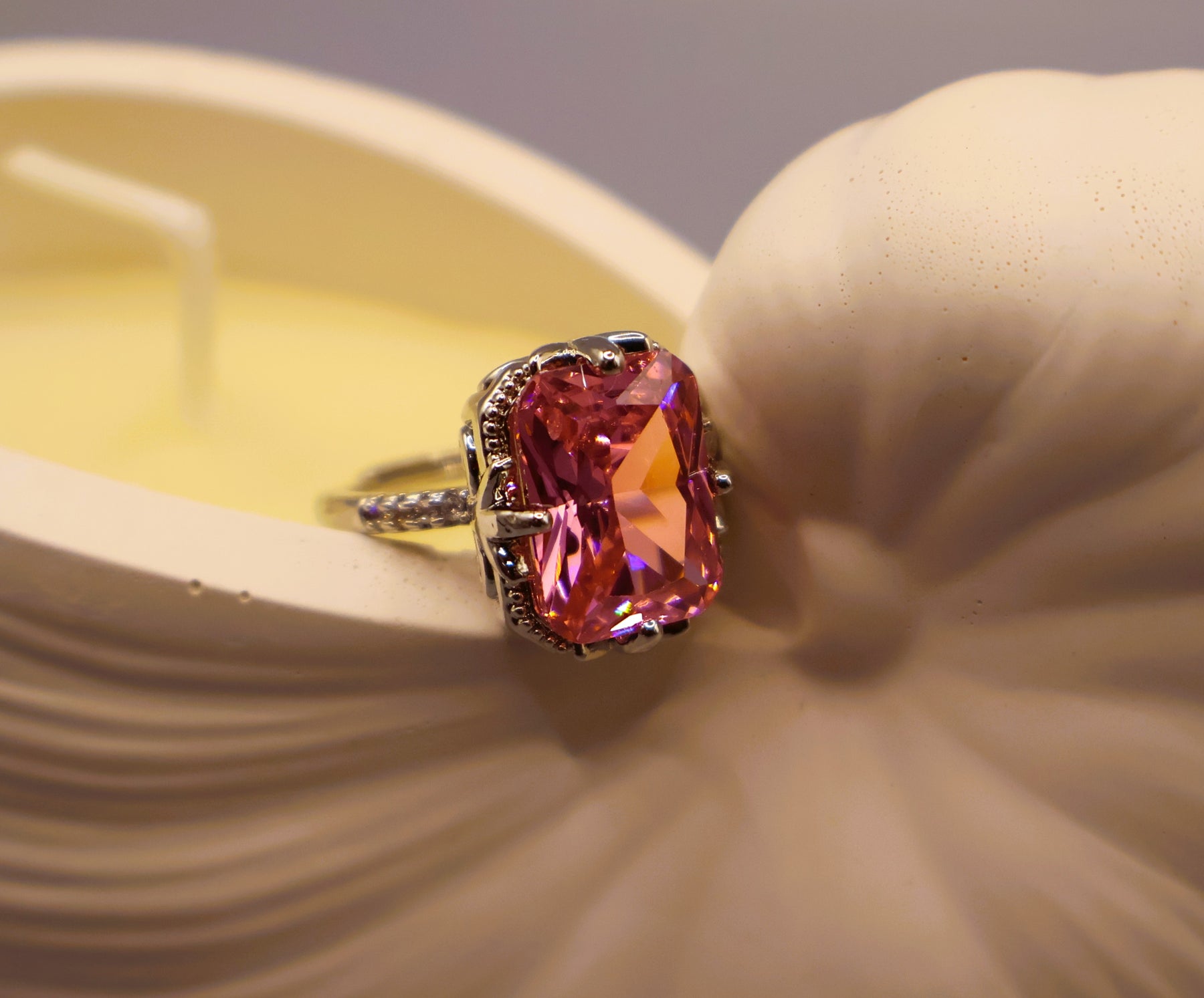 Blush Pink Crystal Ring