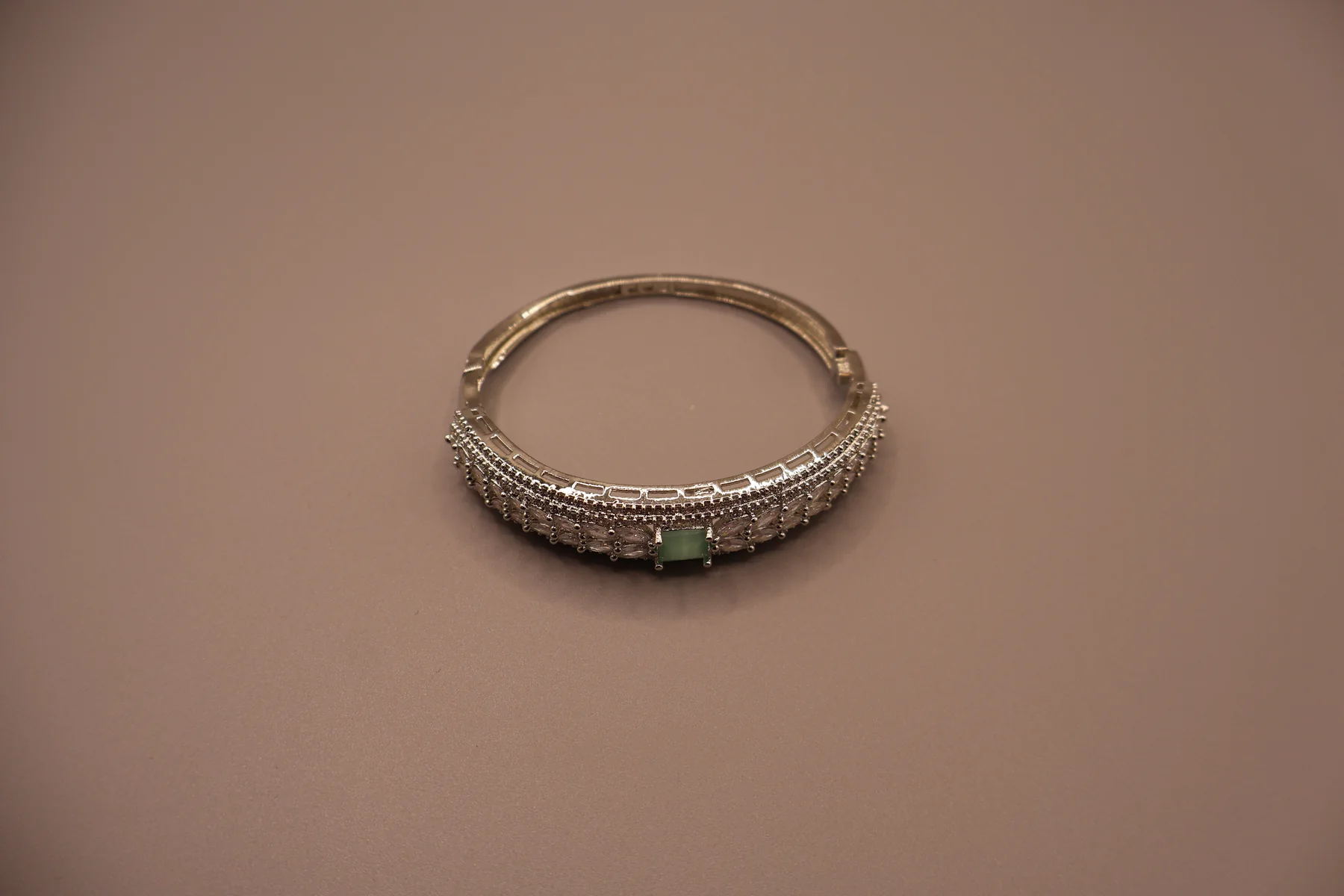 Crown Jewel Emerald Square Crystal Bangle – alternate angle