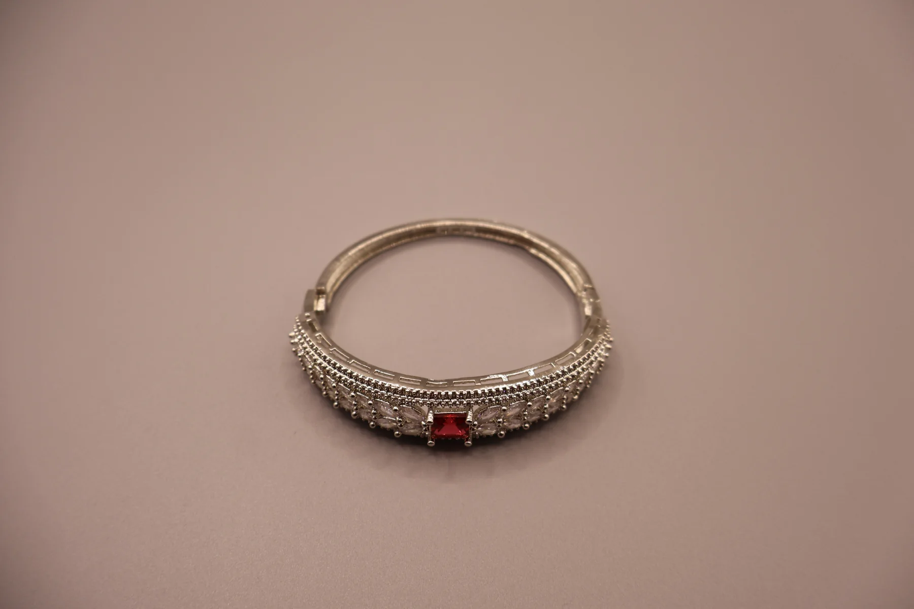 Crown Jewel Ruby Square Crystal Bangle – additional gallery view