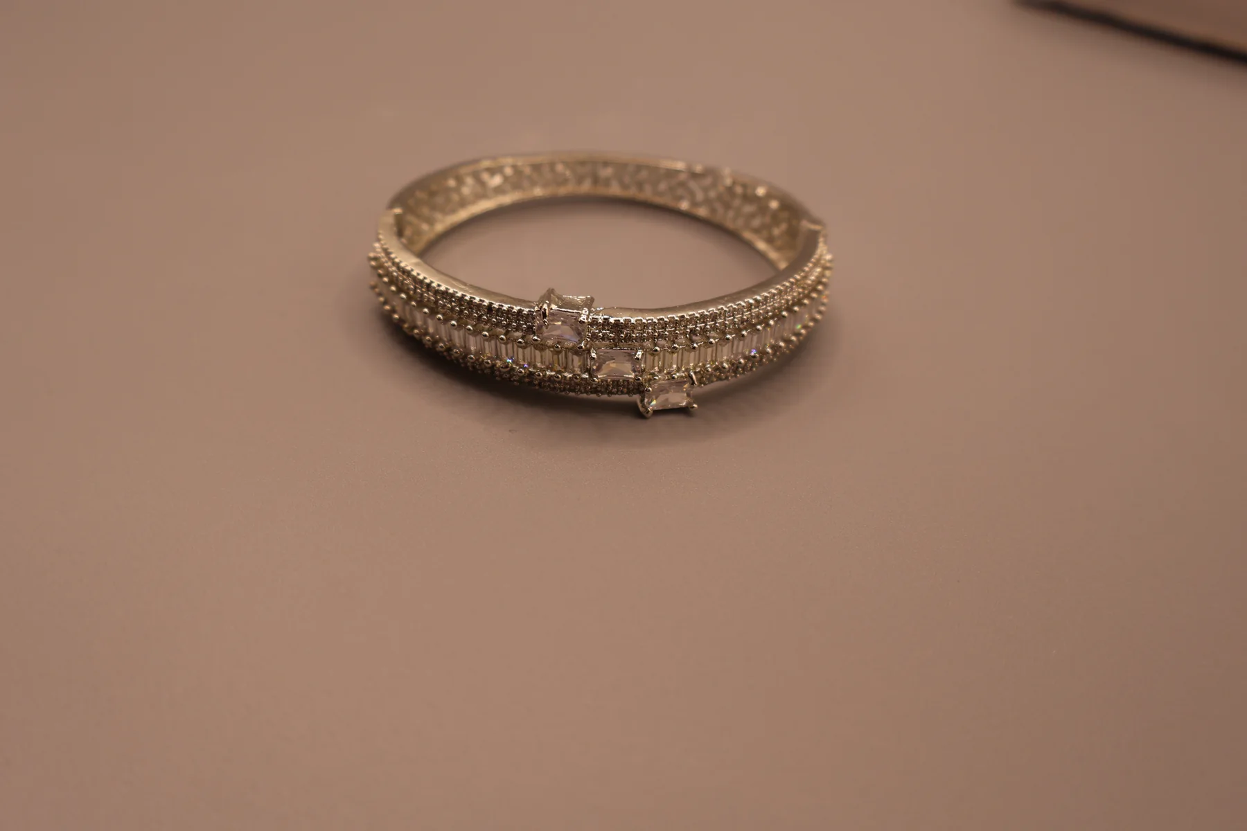 Diamond Horizon American Diamond Crystal Bangle – alternate angle