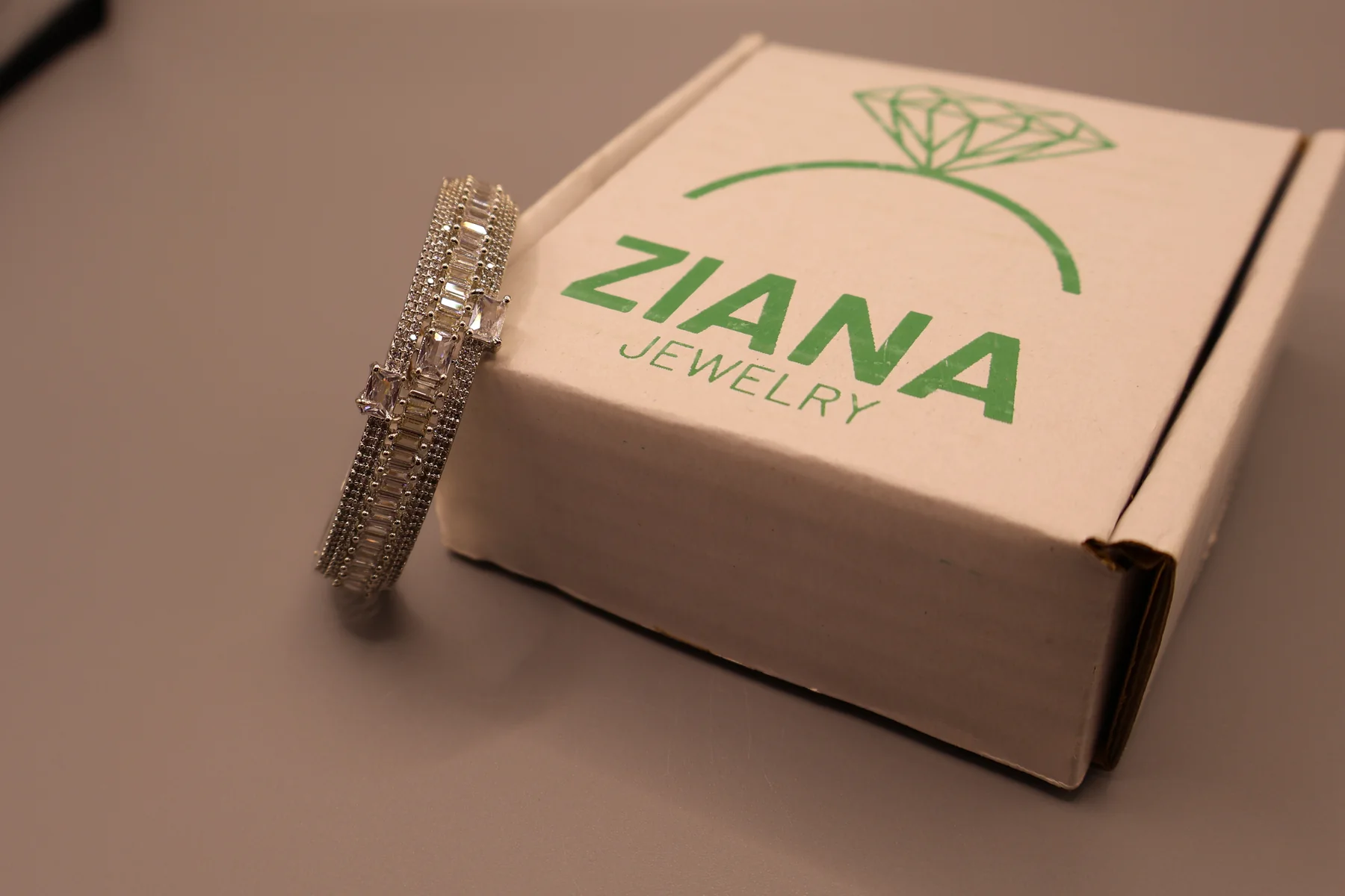 Diamond Horizon American Diamond Crystal Bangle – styled product view