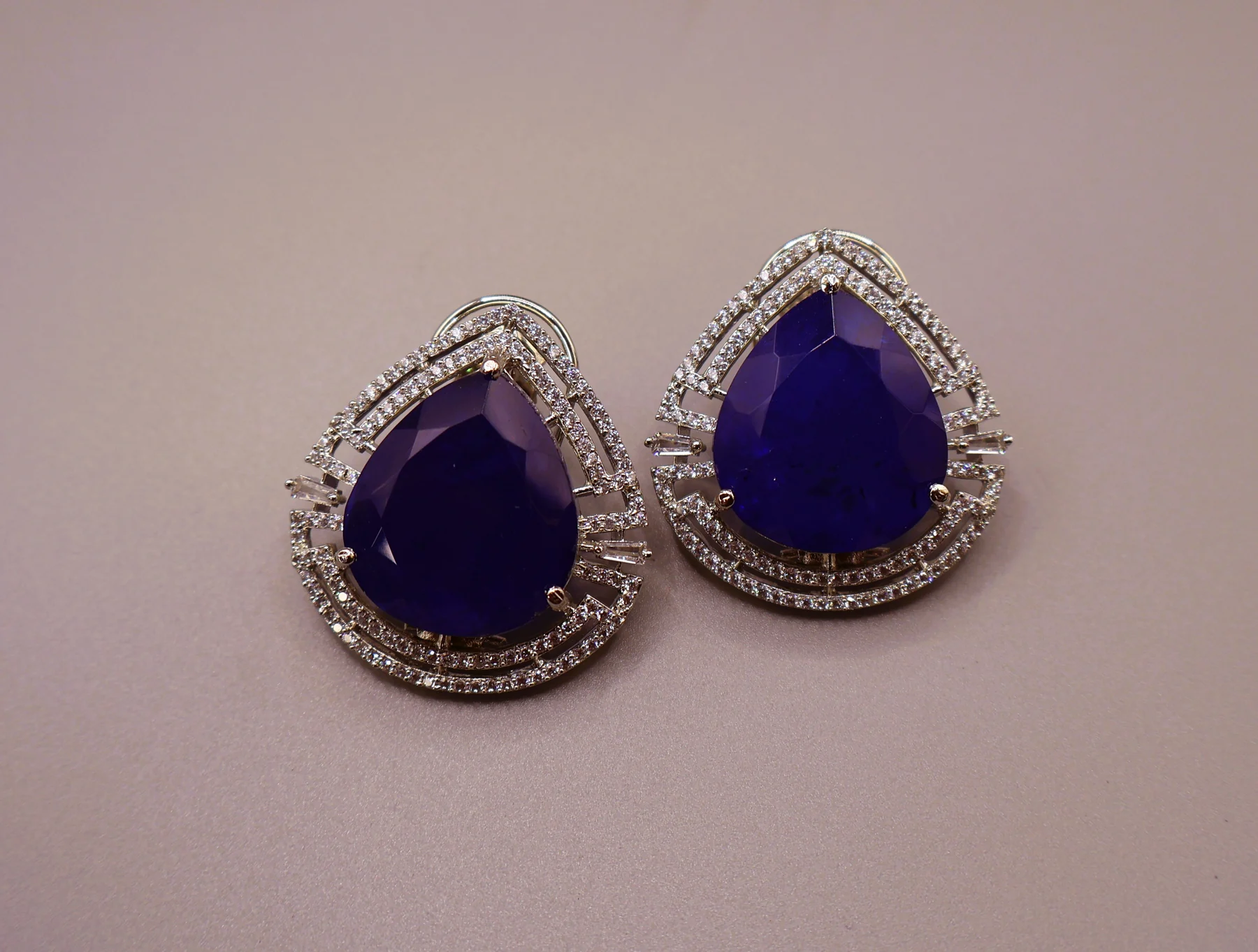 Amethyst Teardrop Double-Halo Stud Earrings – alternate product view 5