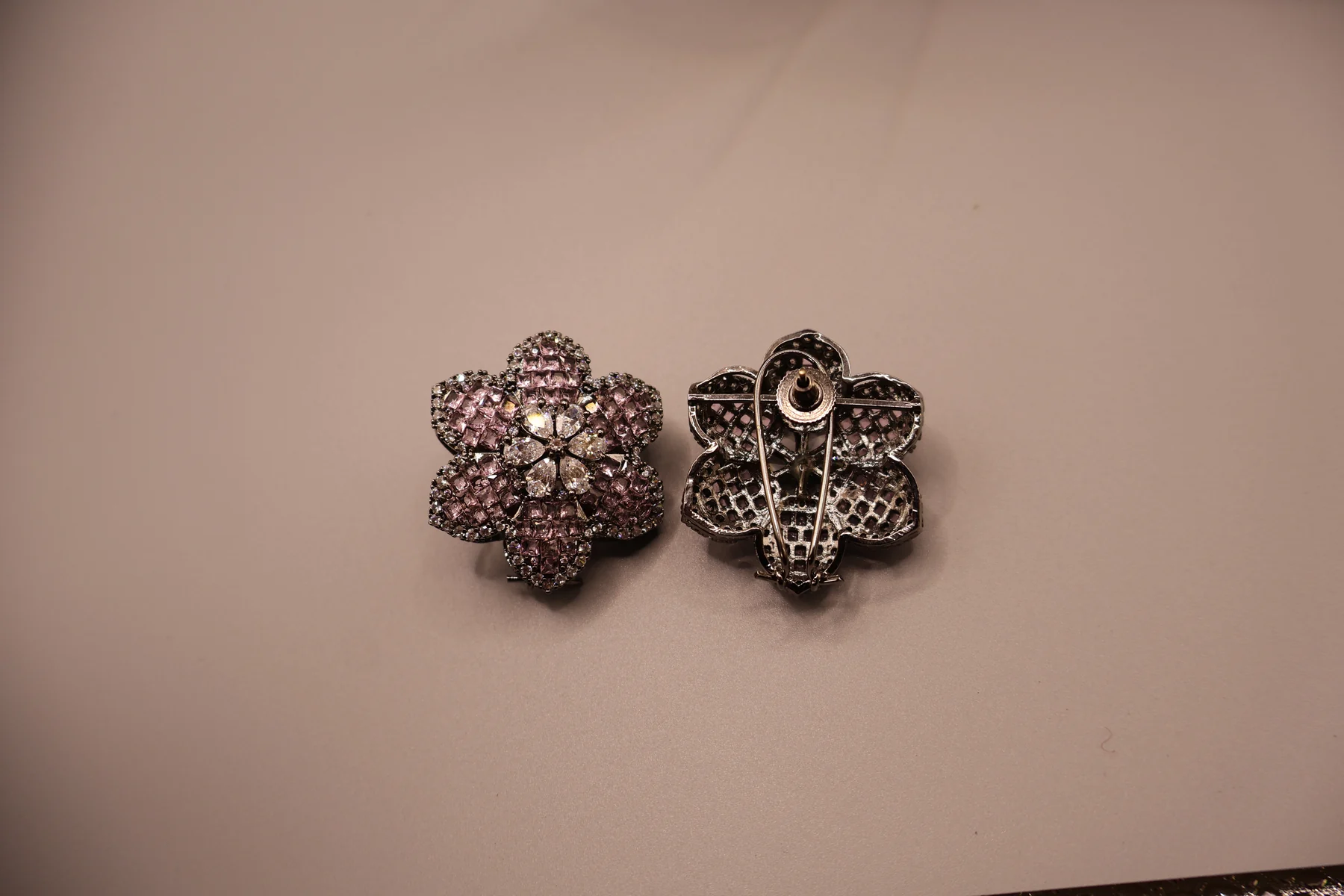 Blush Bloom Pavé Stud Earrings – alternate product view 5