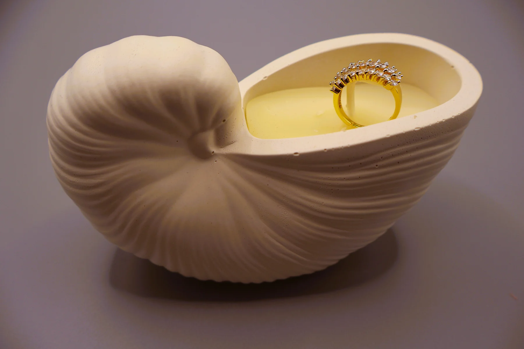 Golden Crystal Feather Statement Ring – alternate product view 3