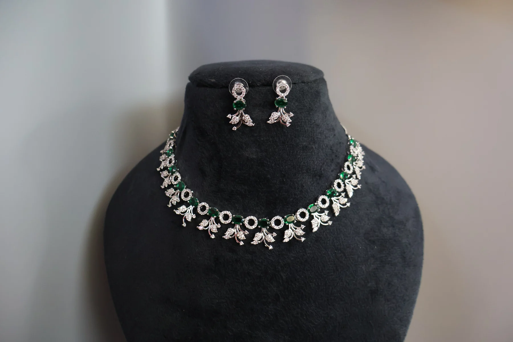 Pastel Garden Floral Crystal Necklace Set