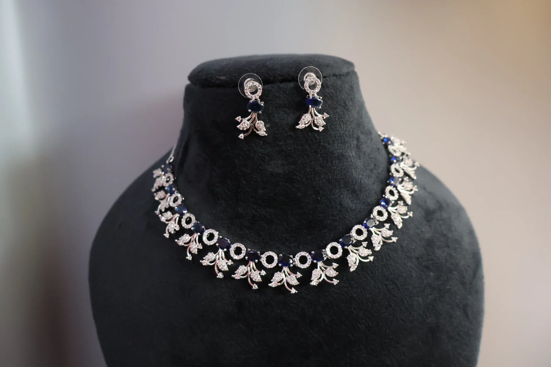 Pastel Garden Floral Crystal Necklace Set – alternate product view 2