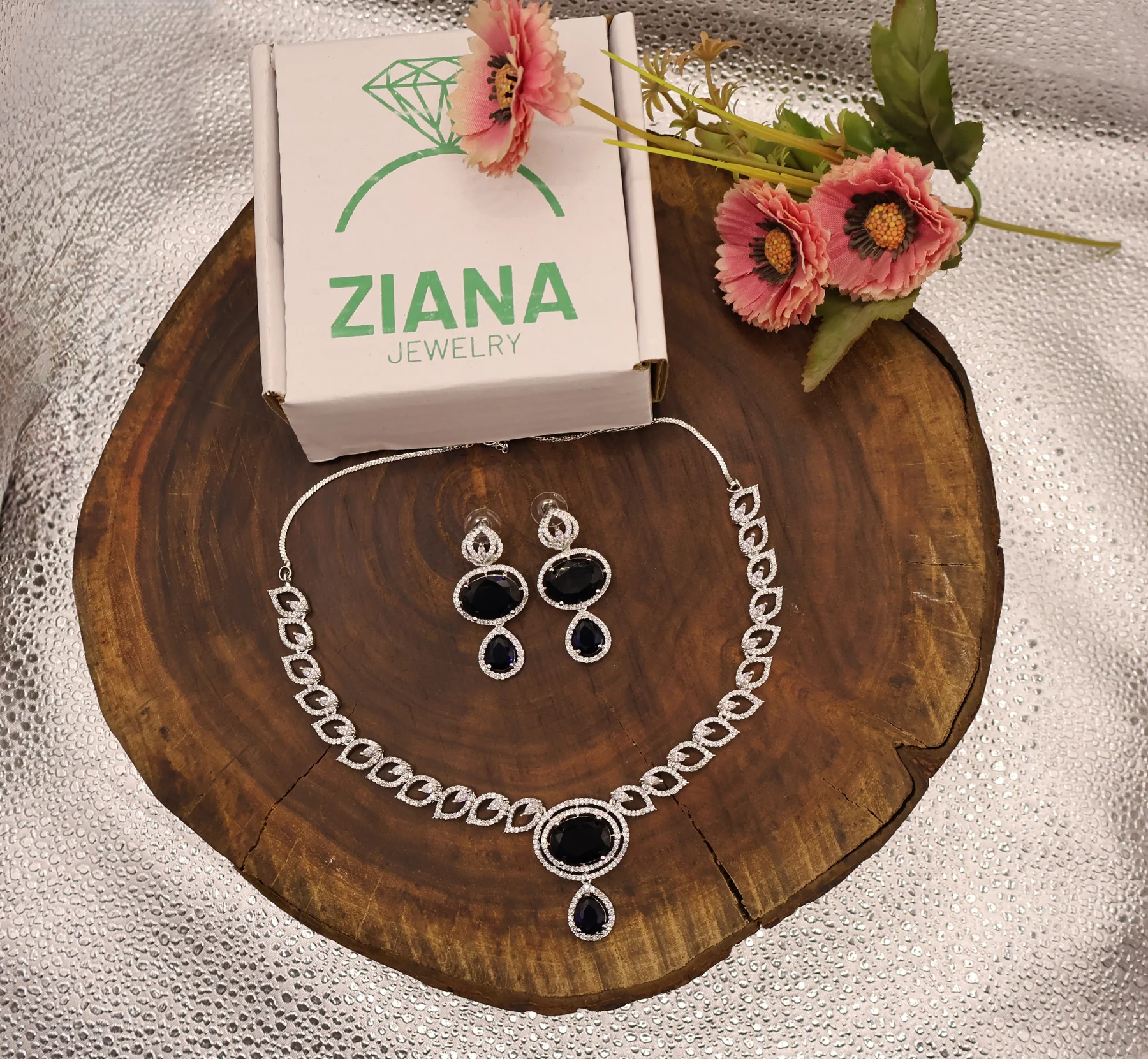 Ruby Loop Drop Necklace Set – alternate product view 2