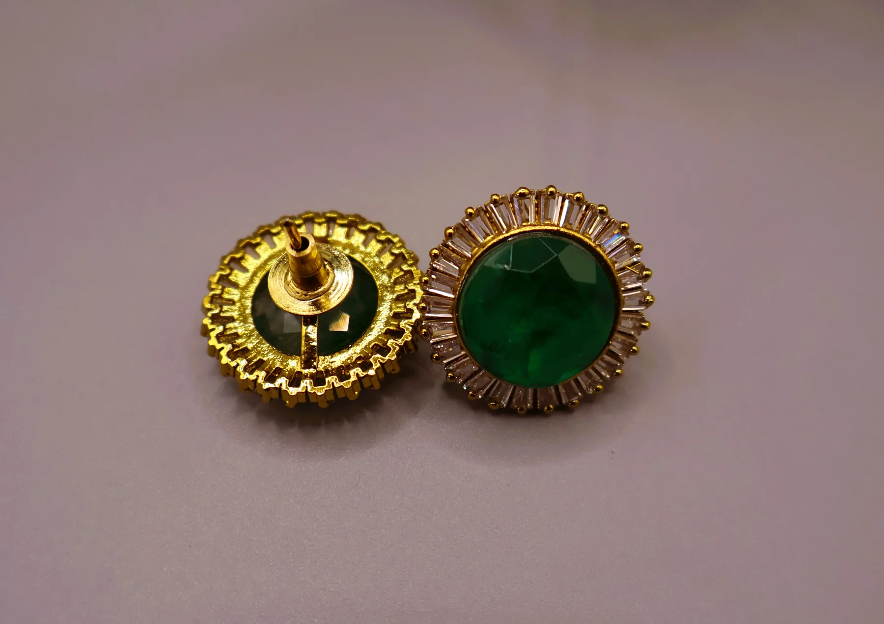 Ruby Sunburst Halo Stud Earrings – alternate product view 4