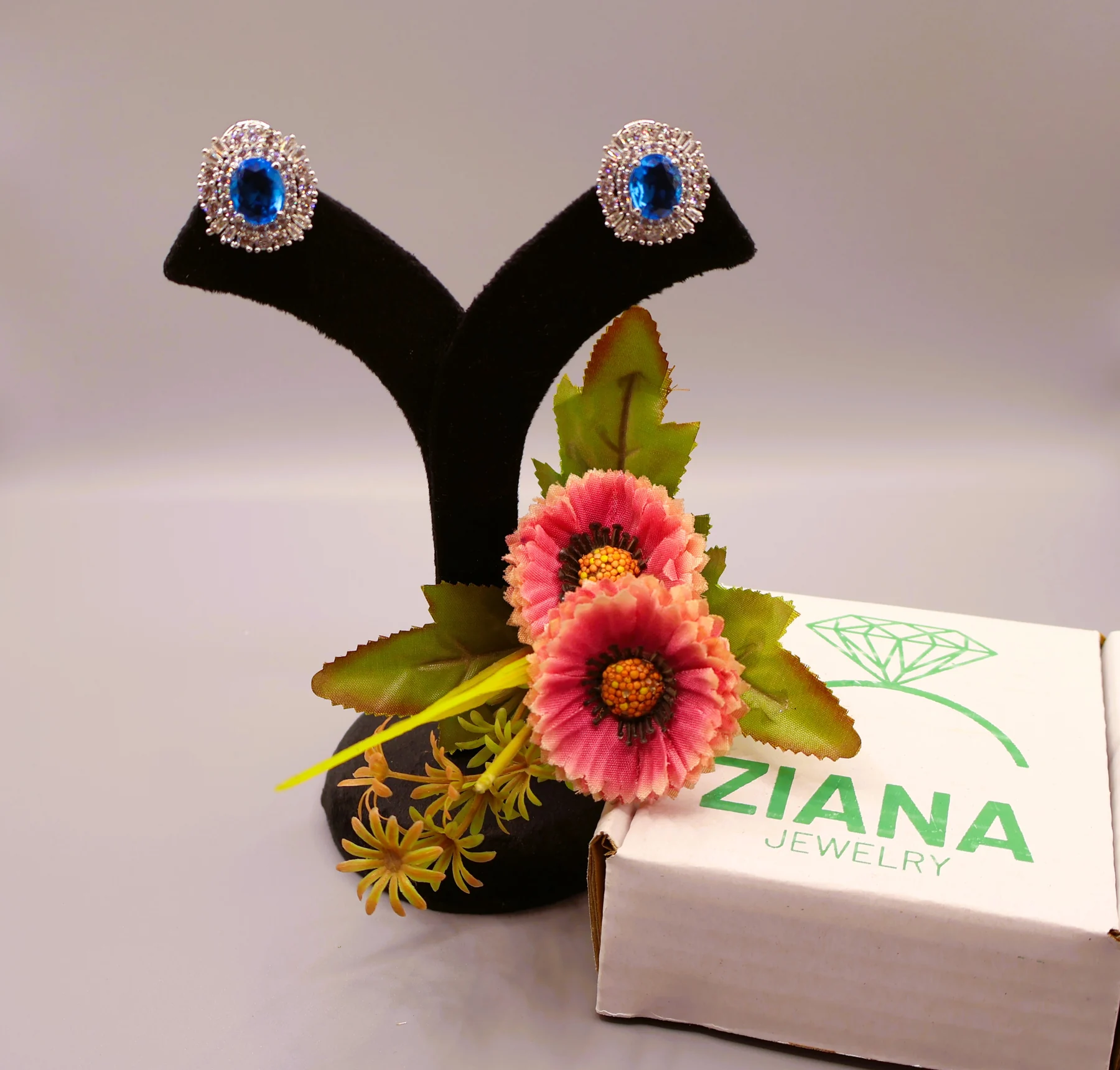 Sapphire Oval Double-Halo Stud Earrings