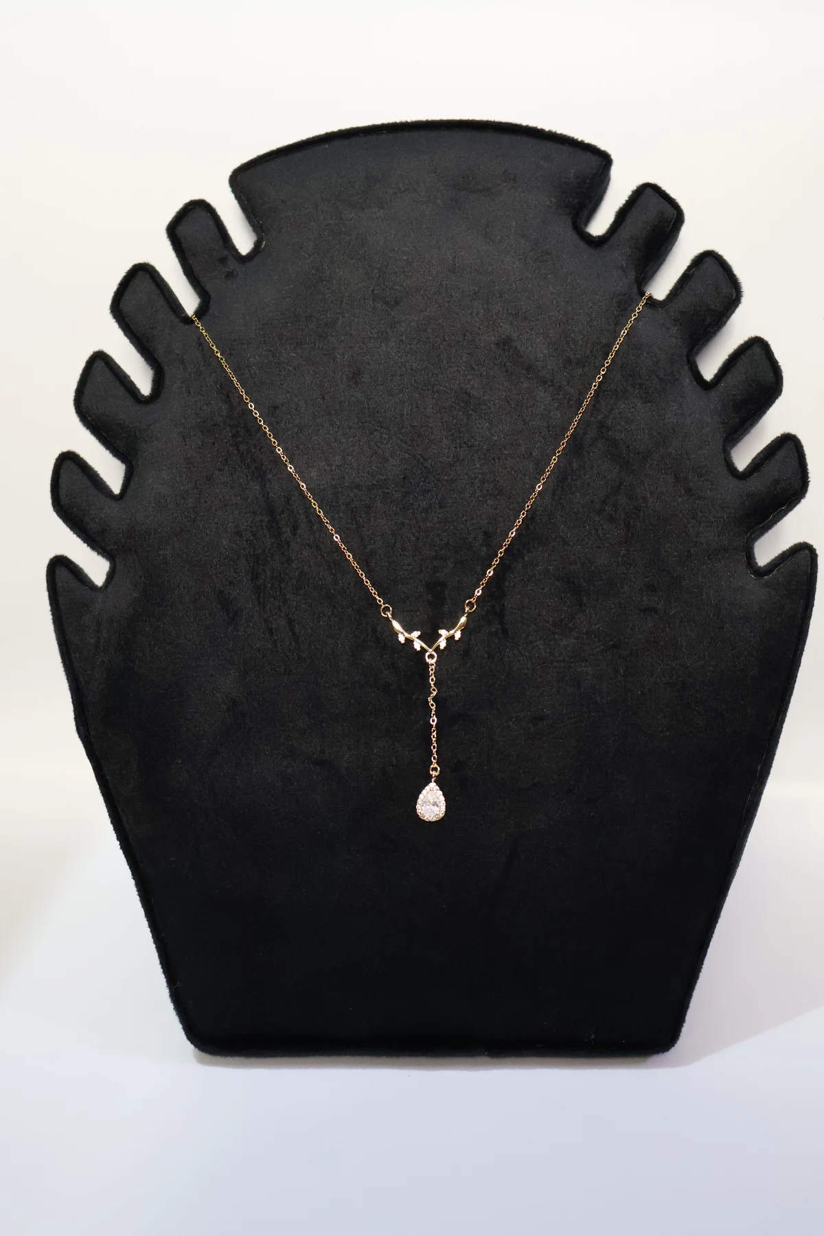 Crystal Teardrop Y Necklace