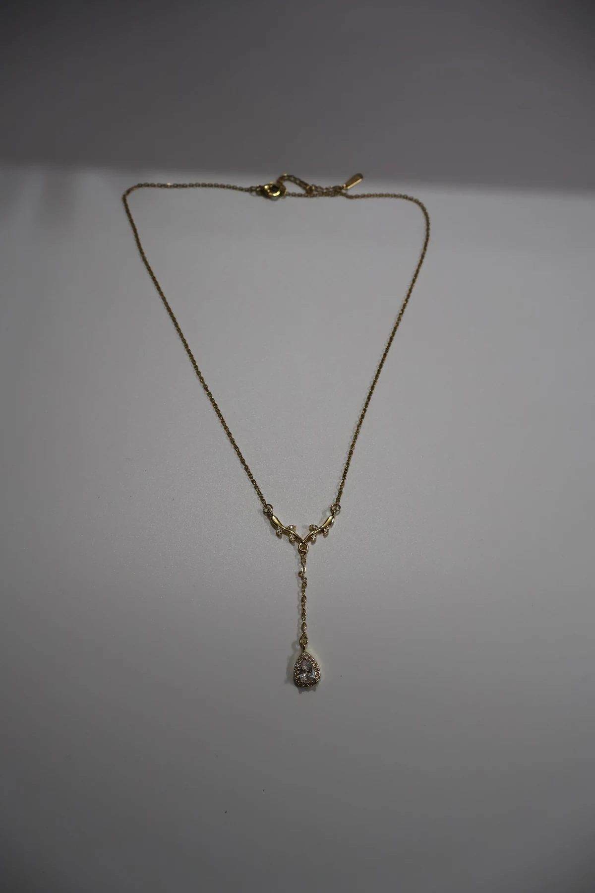 Crystal Teardrop Y Necklace – alternate product view 3