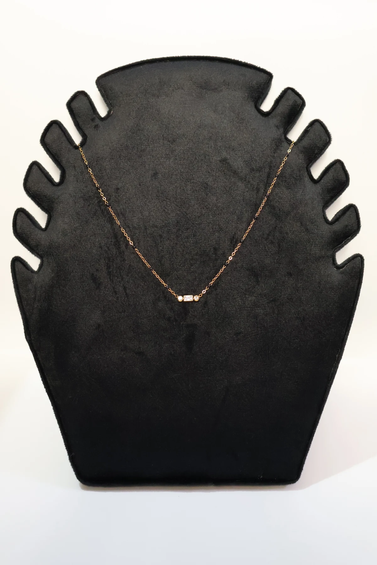 Onyx Enamel Baguette Necklace