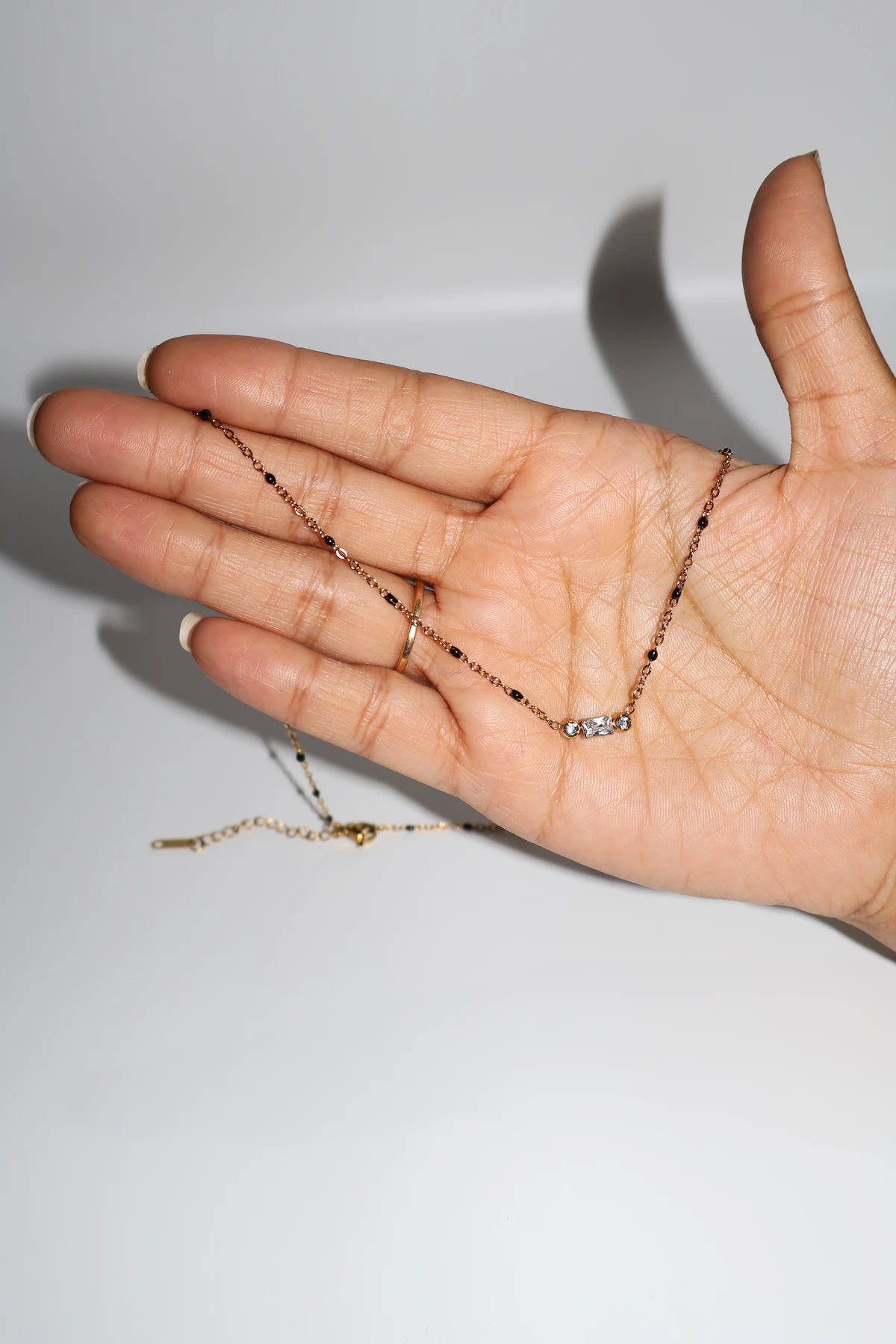 Onyx Enamel Baguette Necklace – alternate product view 2