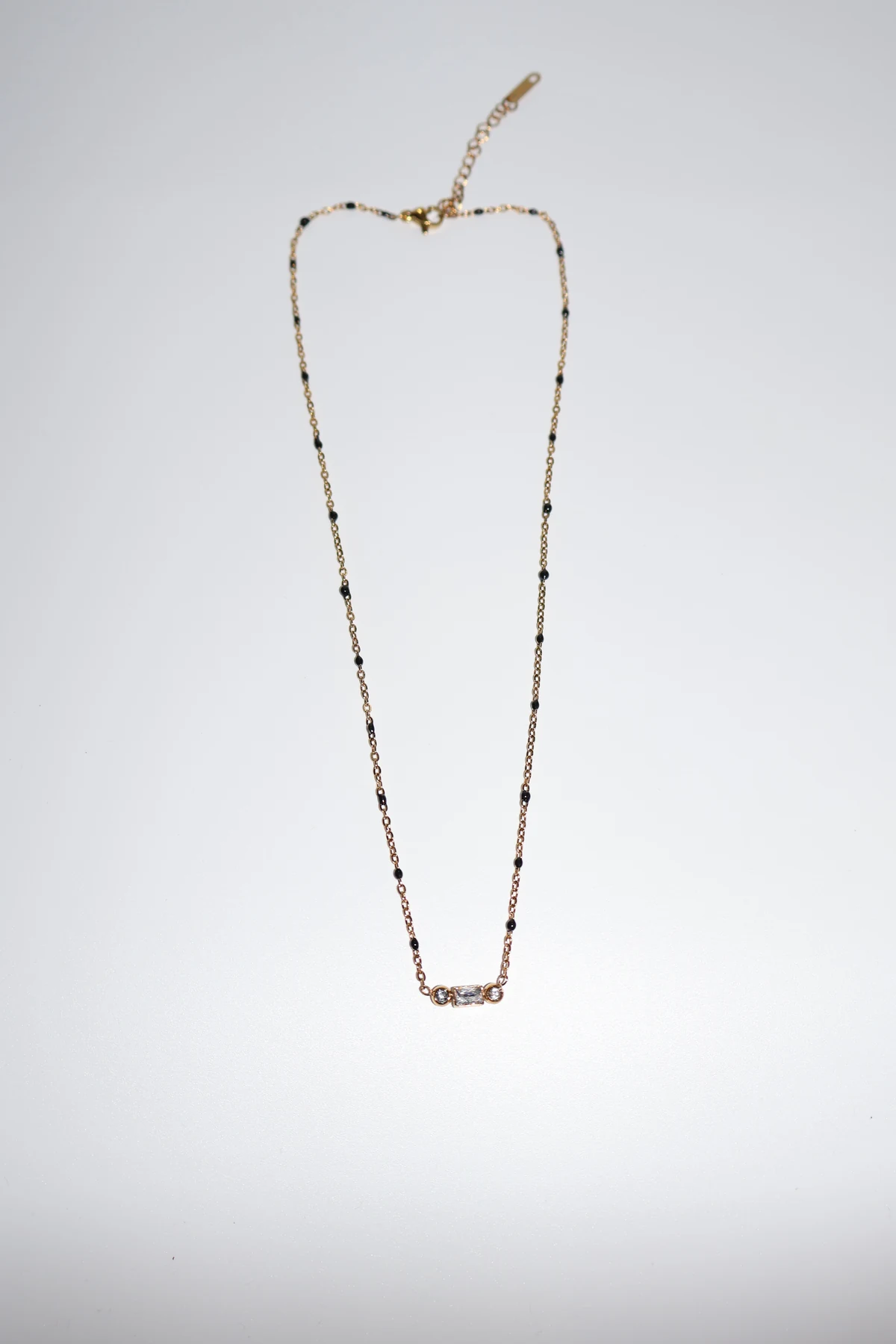 Onyx Enamel Baguette Necklace – alternate product view 3