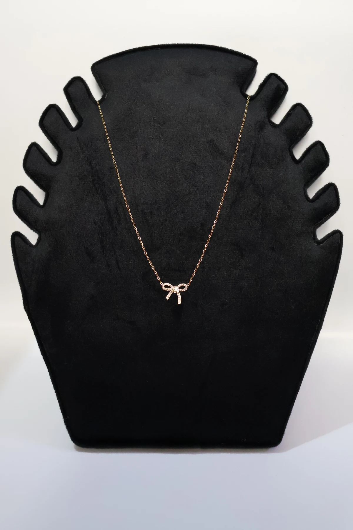 Pavé Ribbon Bow Necklace
