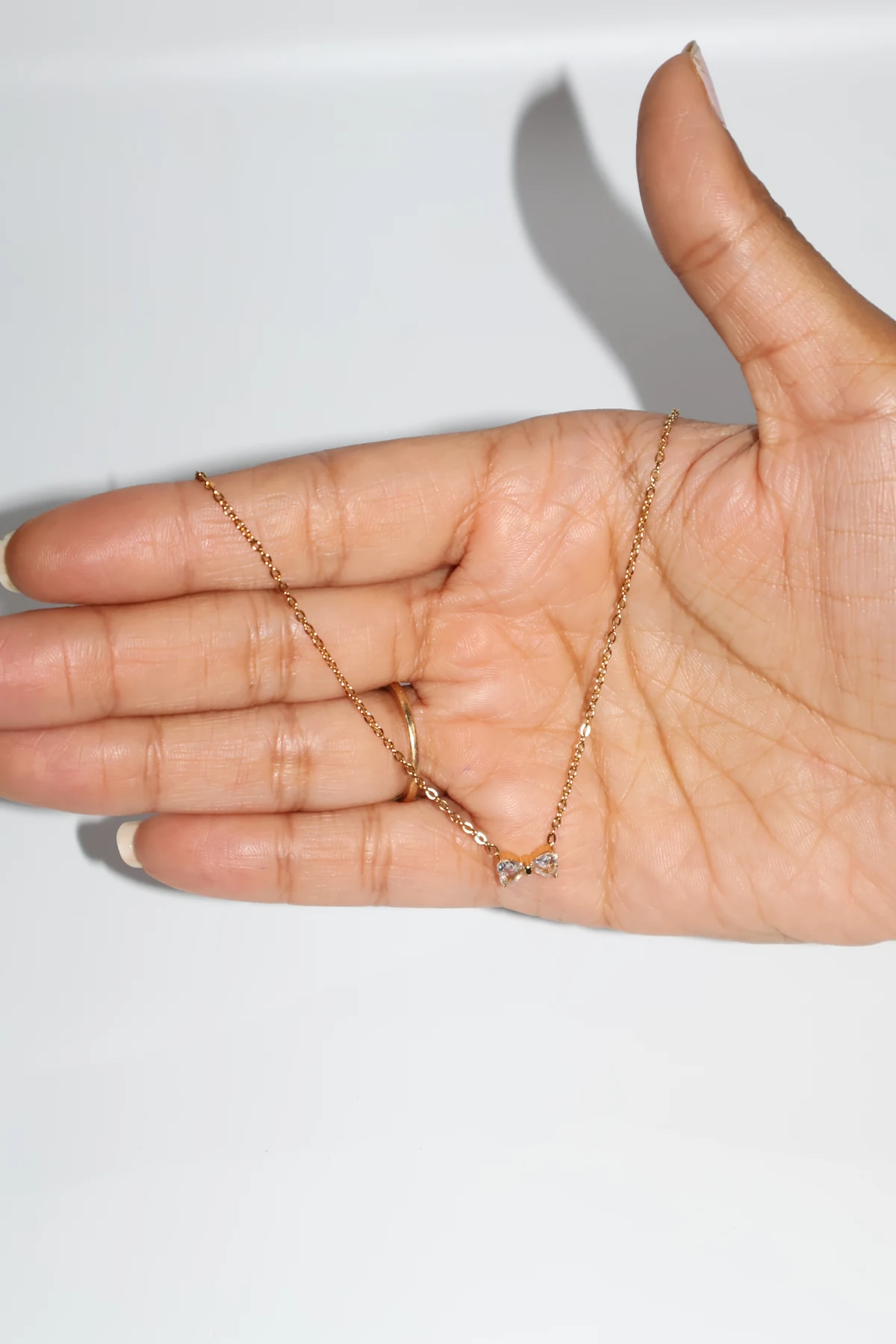 Petite Crystal Bow Necklace – alternate product view 2