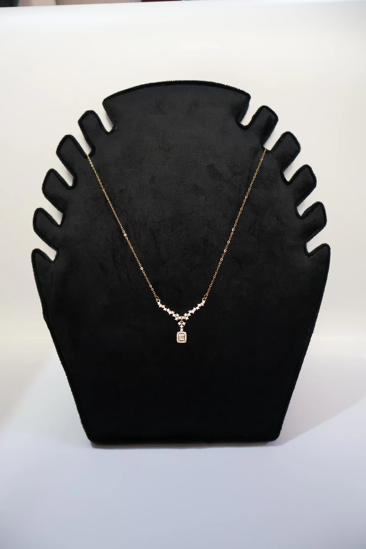 Radiant Baguette Drop Necklace