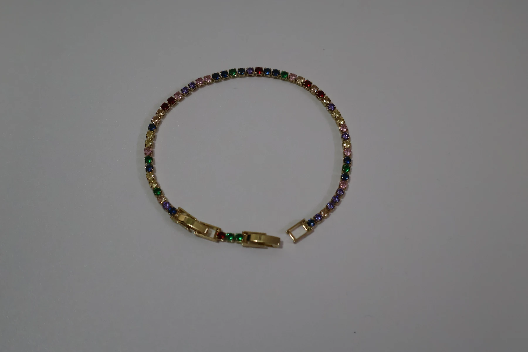 Rainbow Crystal Tennis Bracelet