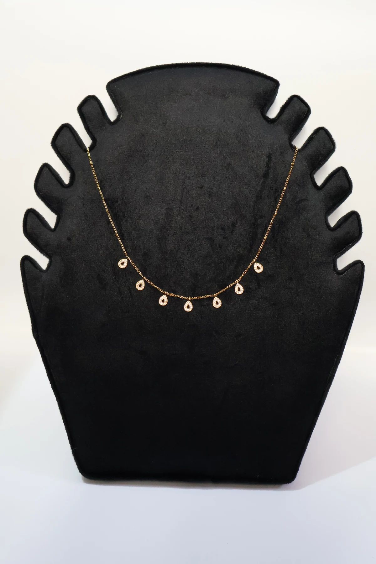 Teardrop Charm Station Necklace