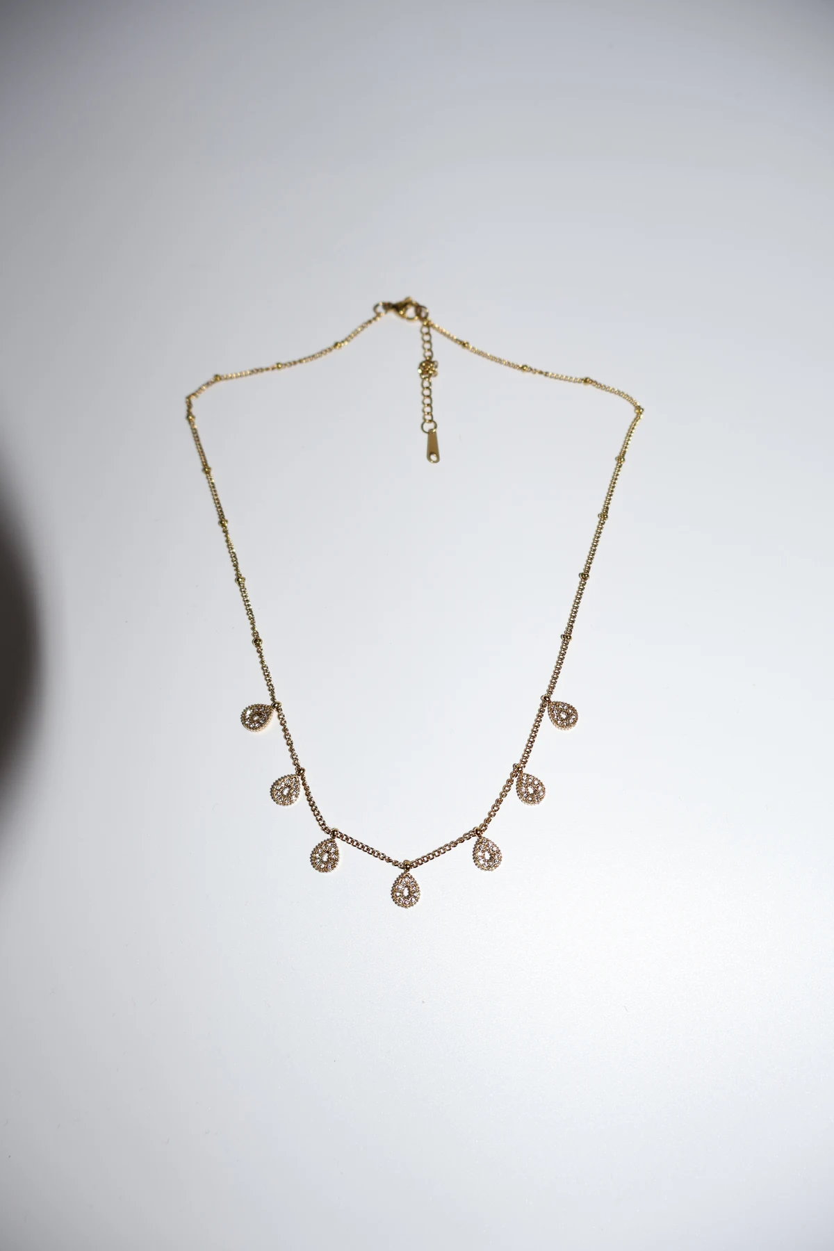 Teardrop Charm Station Necklace – alternate product view 2