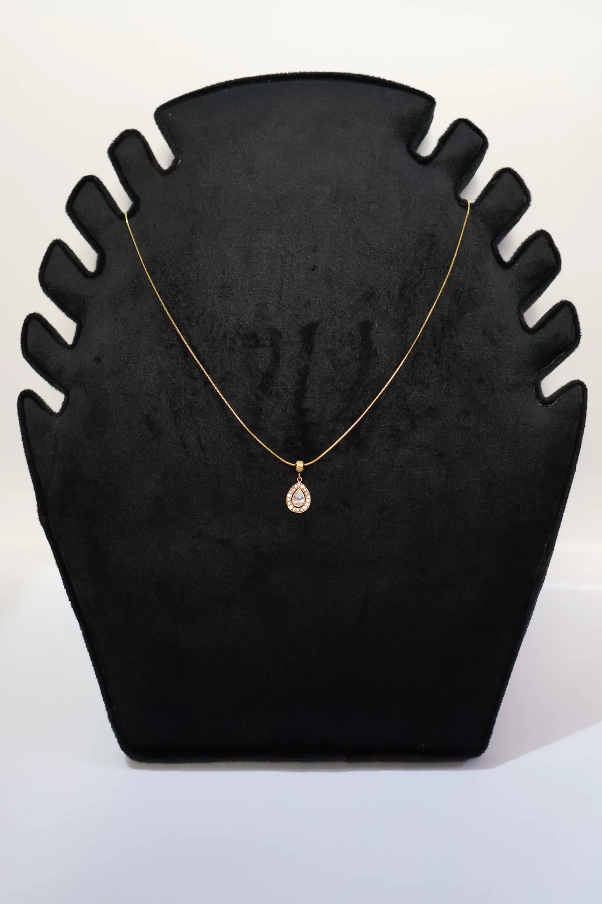 Teardrop Halo Crystal Pendant Necklace – alternate product view 2