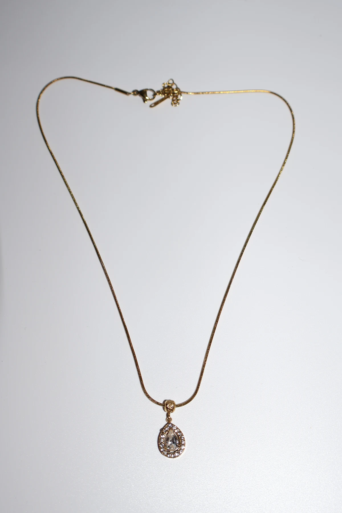 Teardrop Halo Crystal Pendant Necklace – alternate product view 4