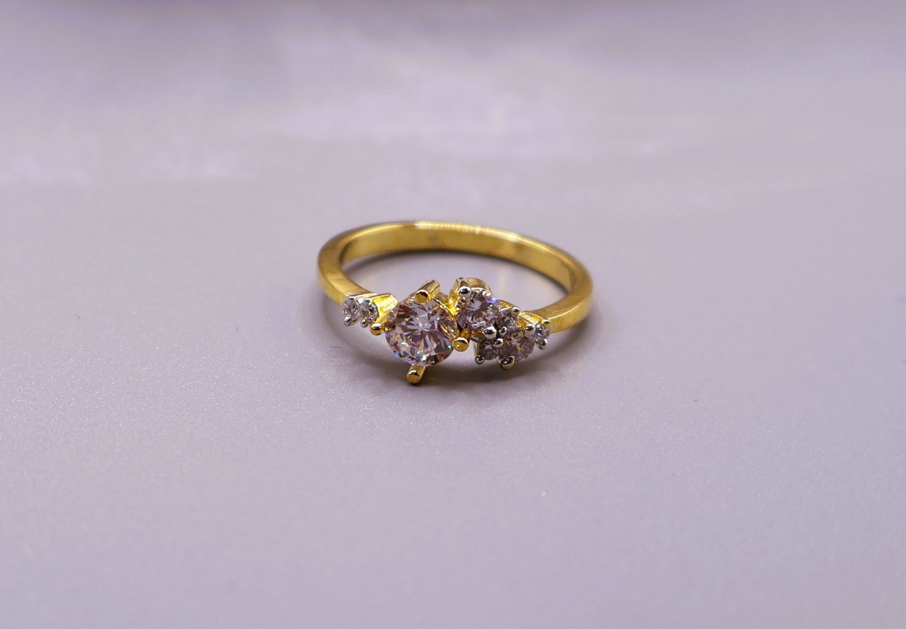 Elegant Gold Crystal Cluster Ring