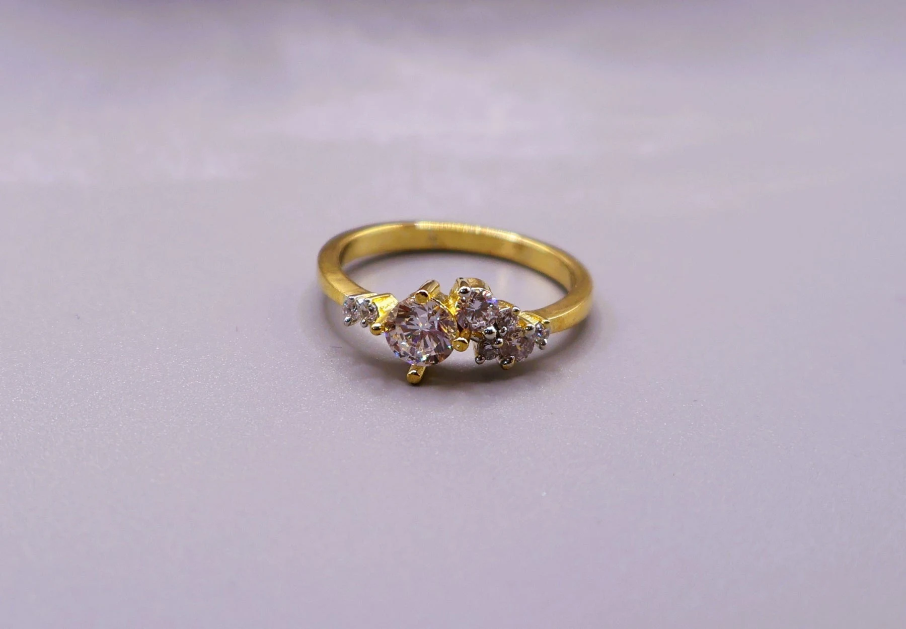 Elegant Gold Crystal Cluster Ring