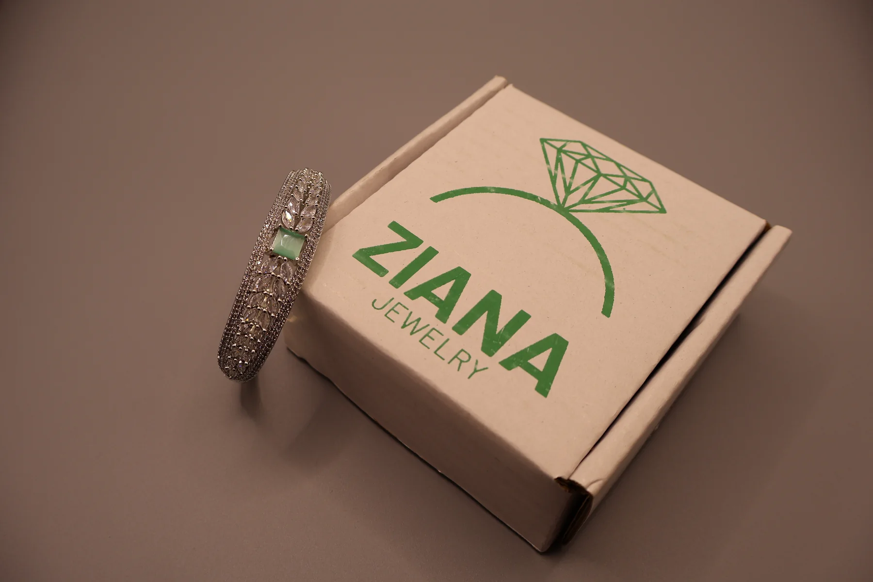 Emerald Marquise Triple-Row Crystal Bangle – alternate angle