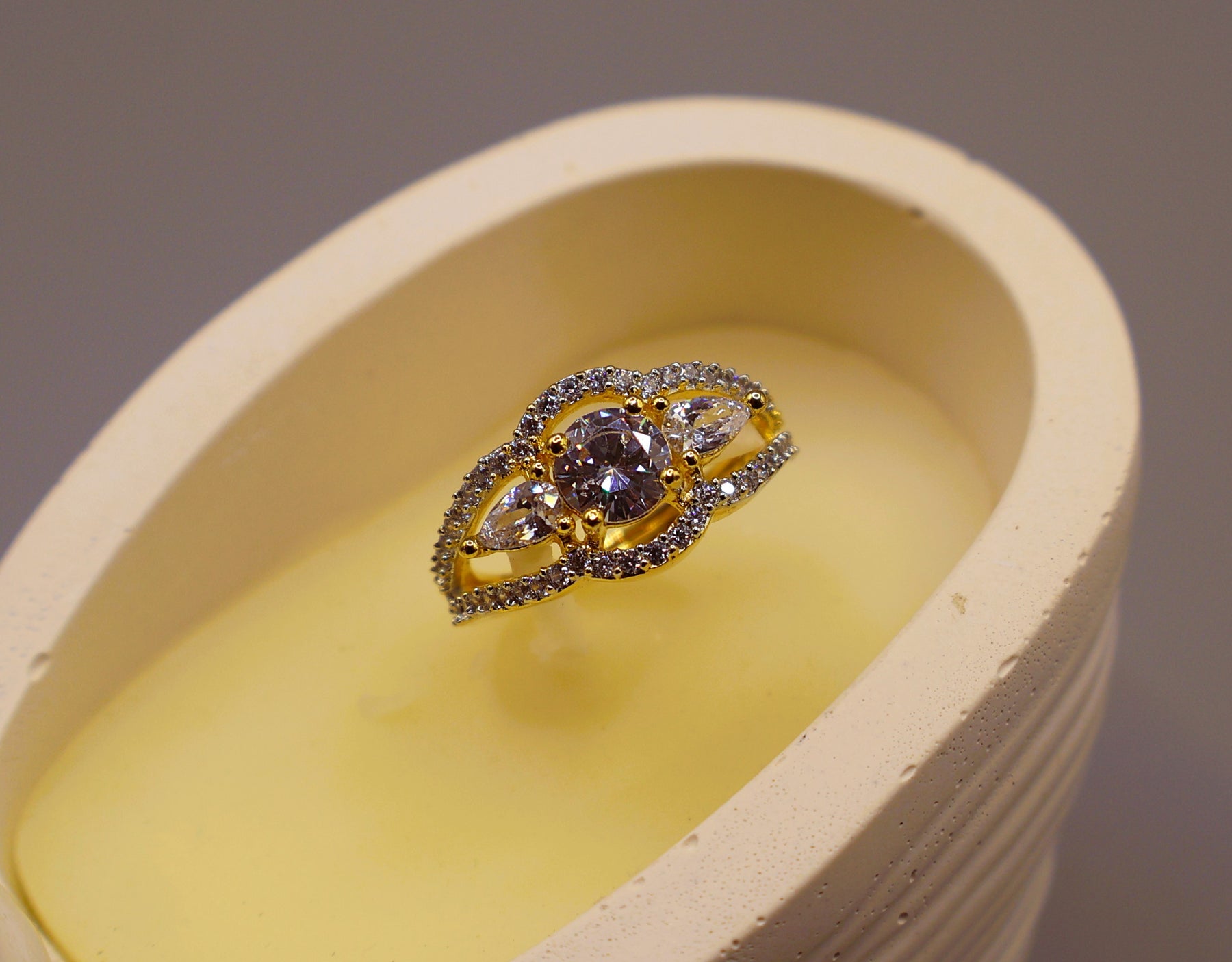 Golden Crystal Ring for Women