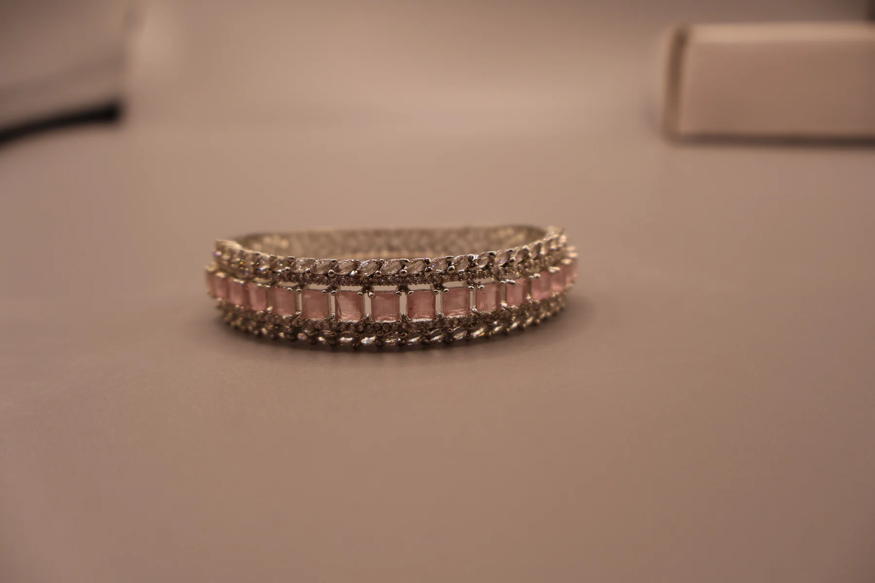 Prism Cascade Pink Baguette Crystal Bangle