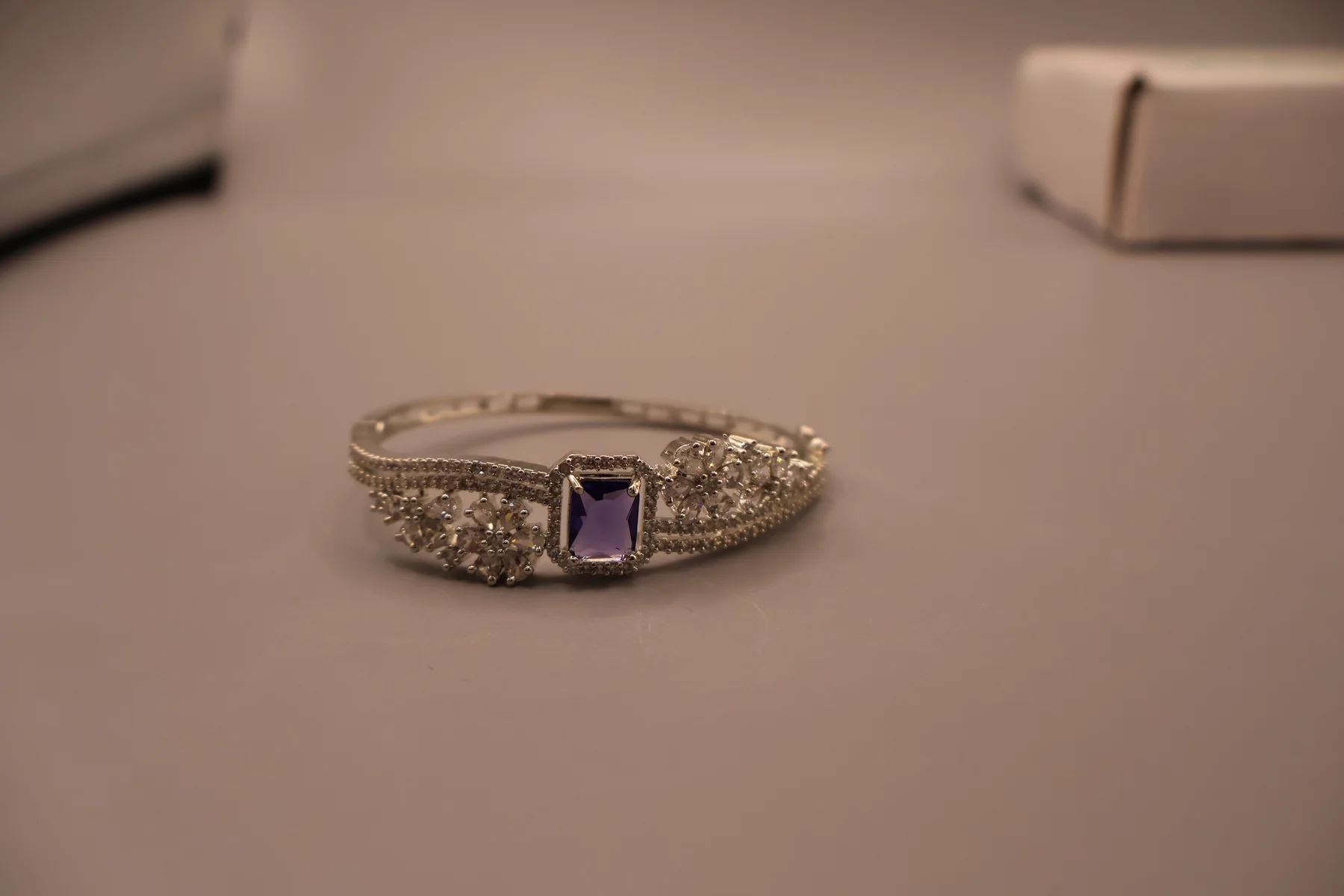Royal Amethyst Crest Crystal Bangle