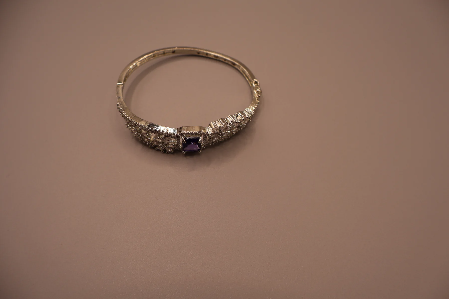 Royal Amethyst Crest Crystal Bangle – alternate angle