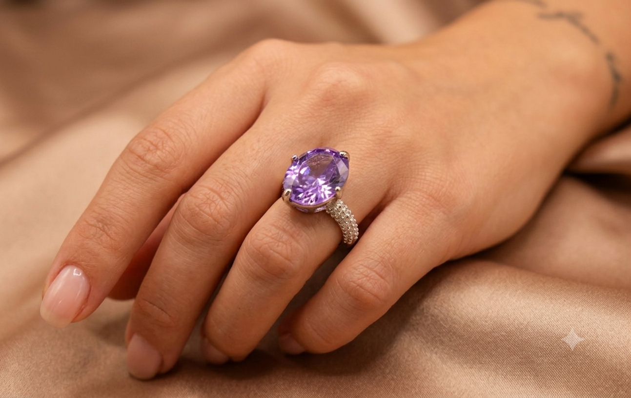 Royal Violet Crystal Ring
