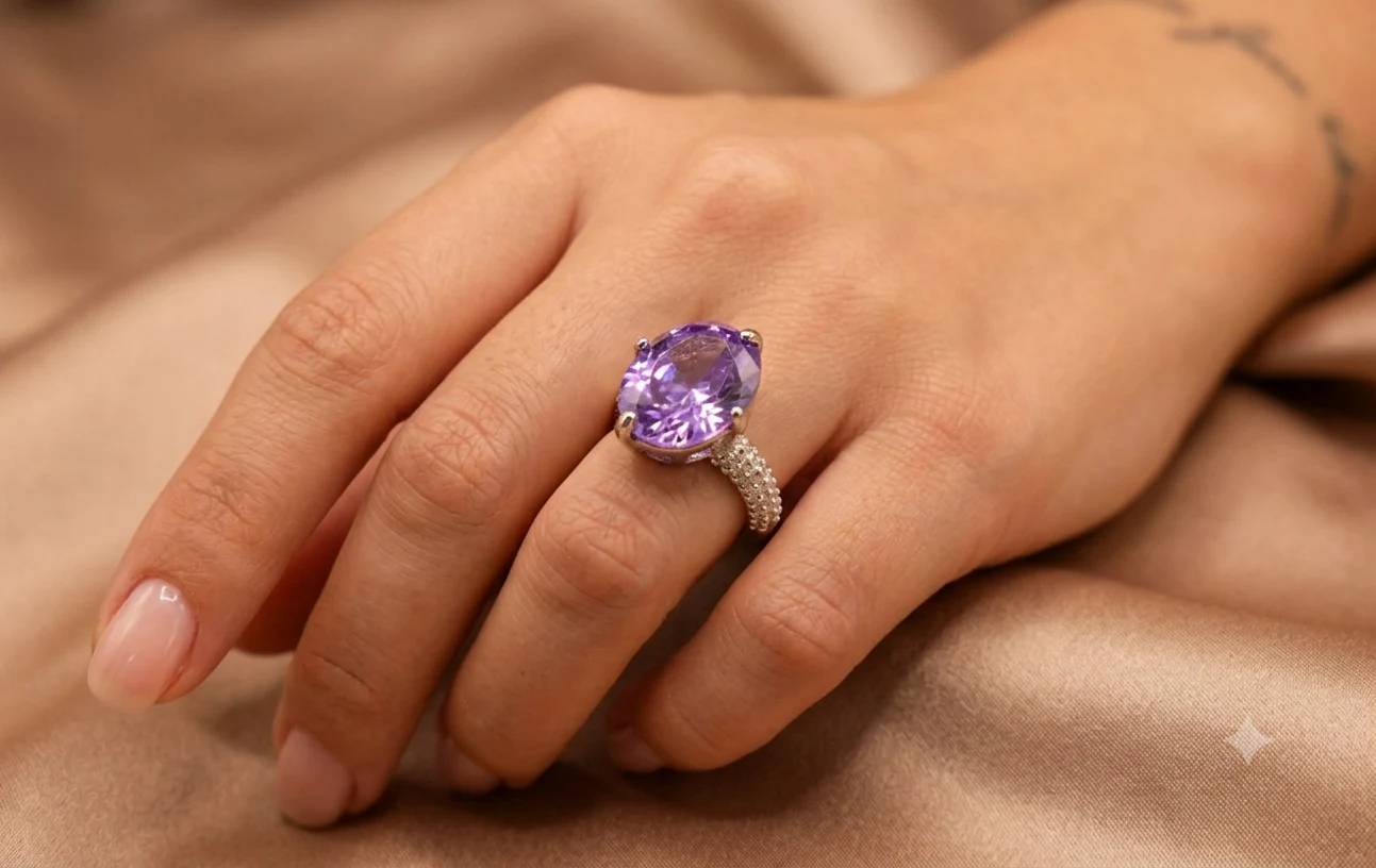 Royal Violet Crystal Ring
