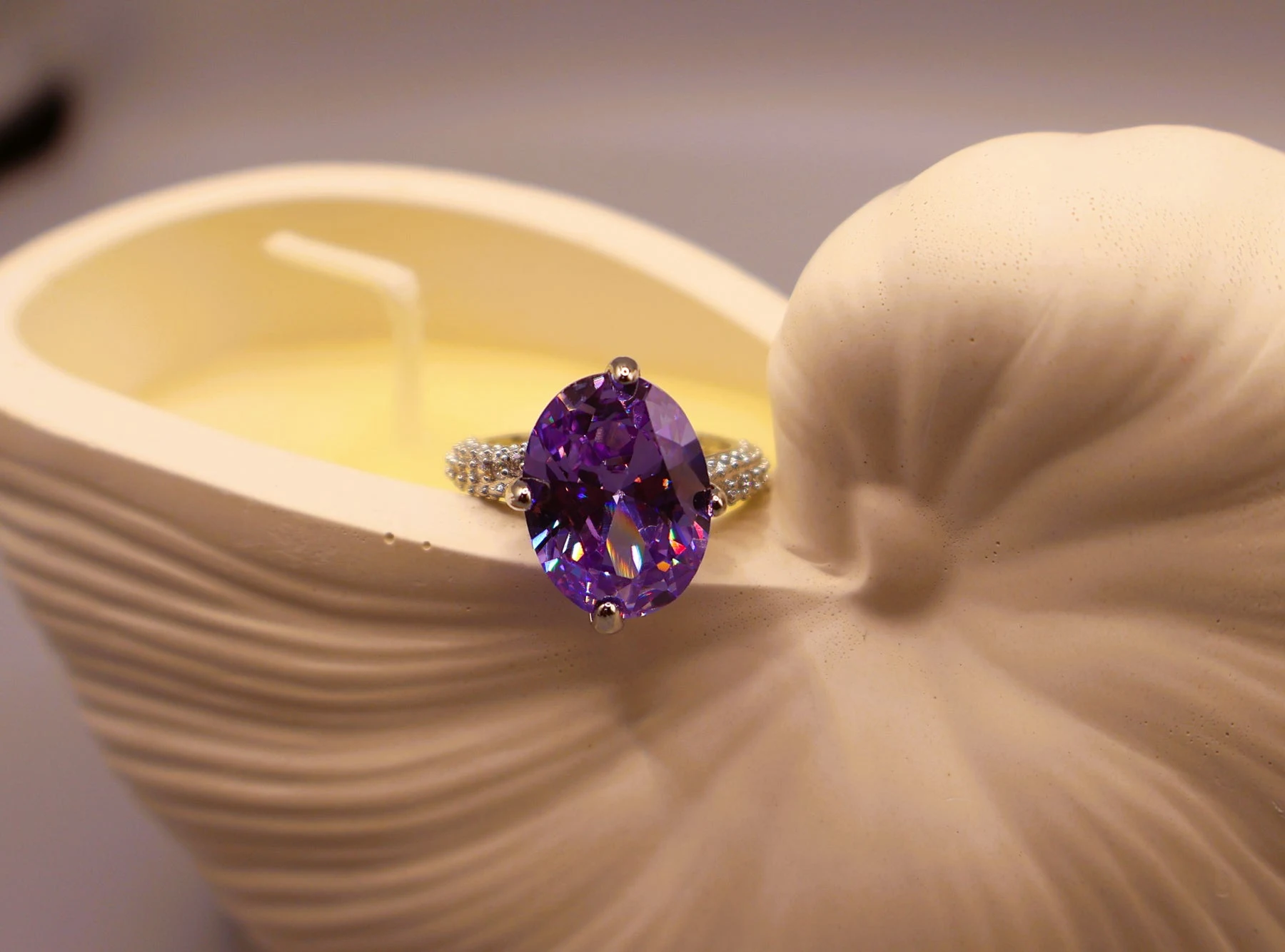 Royal Violet Crystal Ring