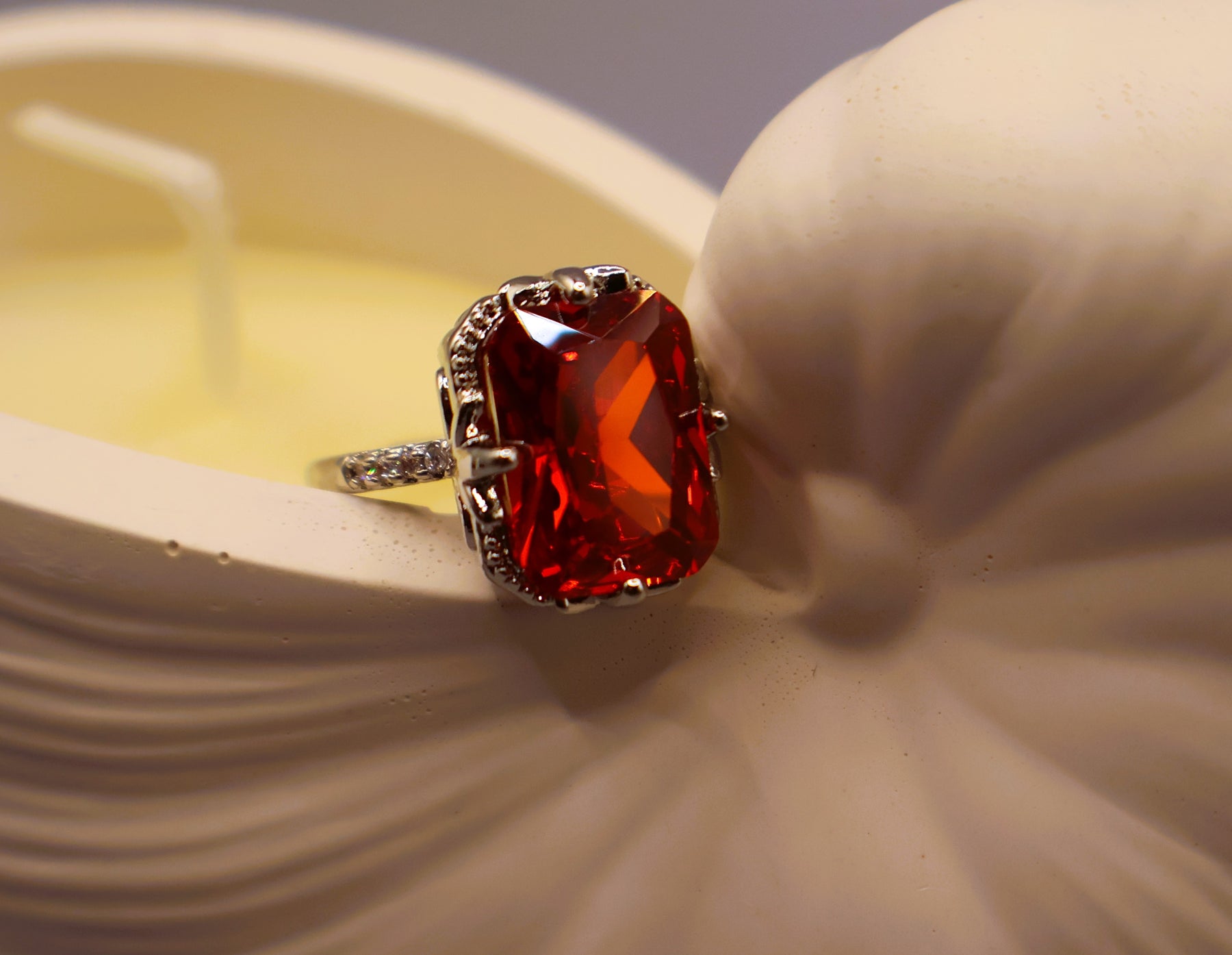Ruby Red Crystal Ring