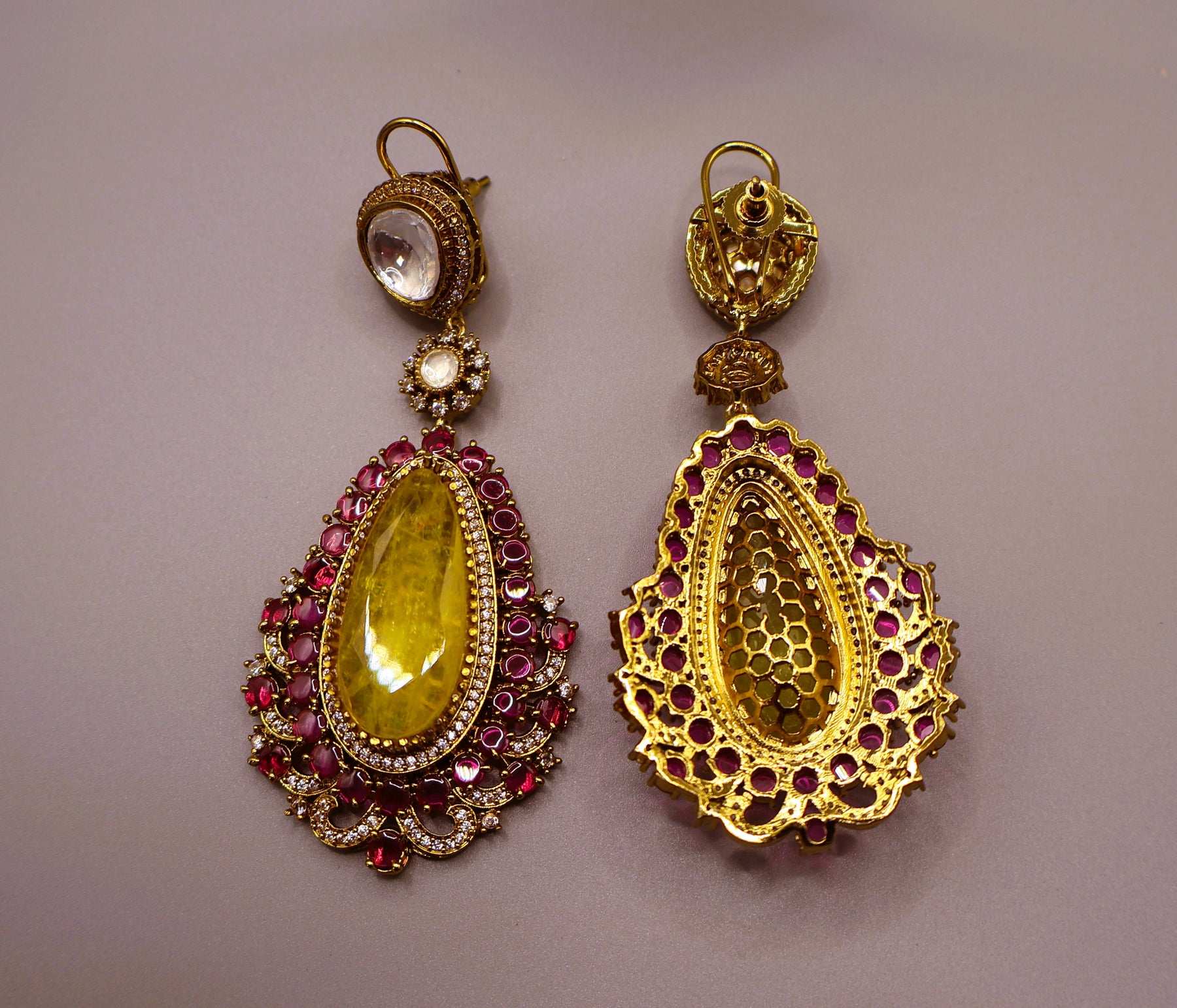 Sunshine Kundan Drop Earrings