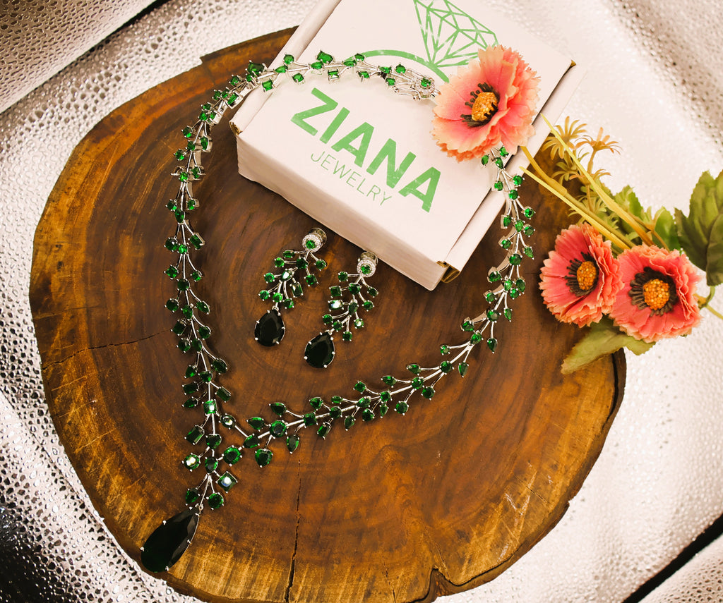 American Diamond Emerald set