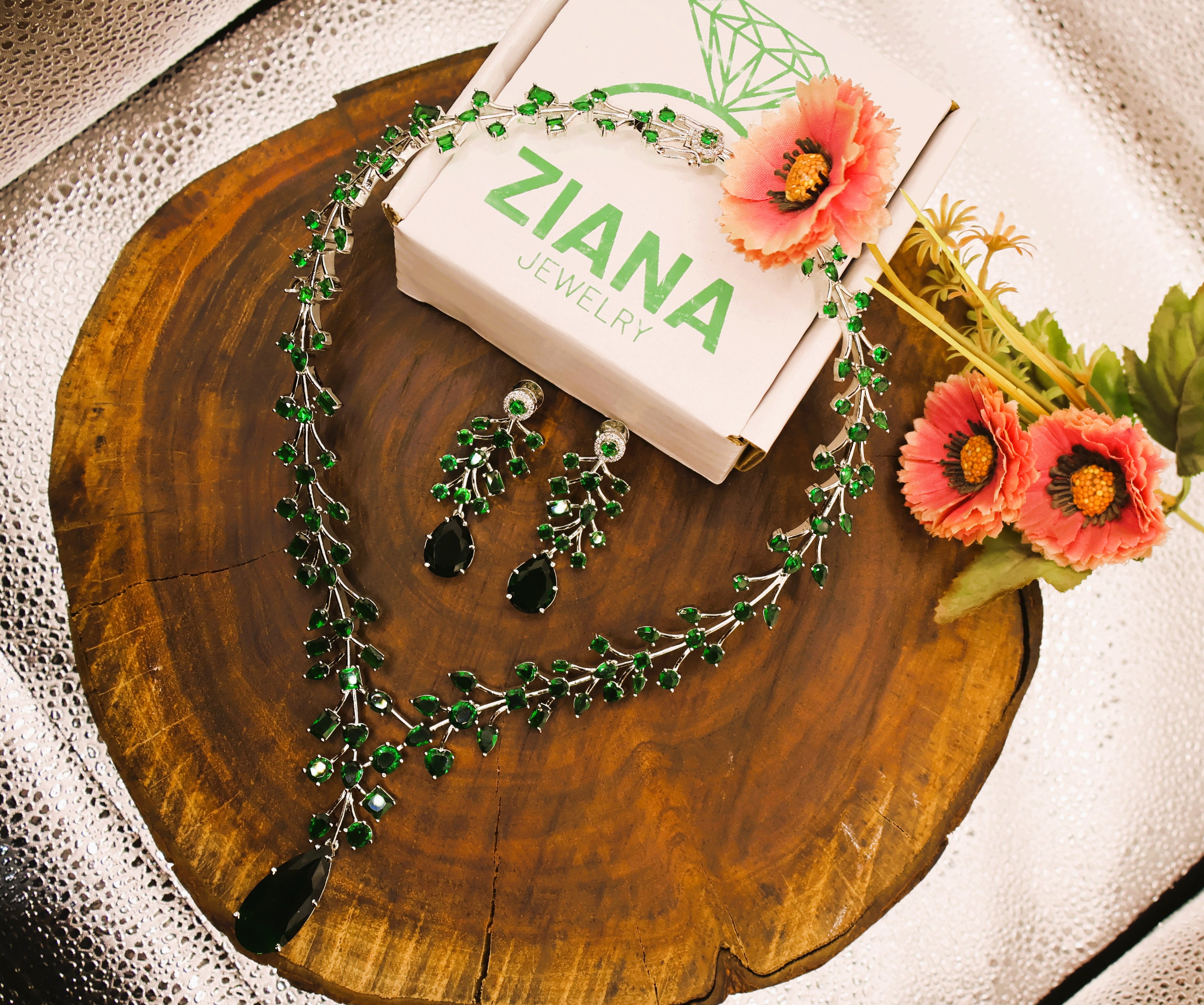 American Diamond Emerald set